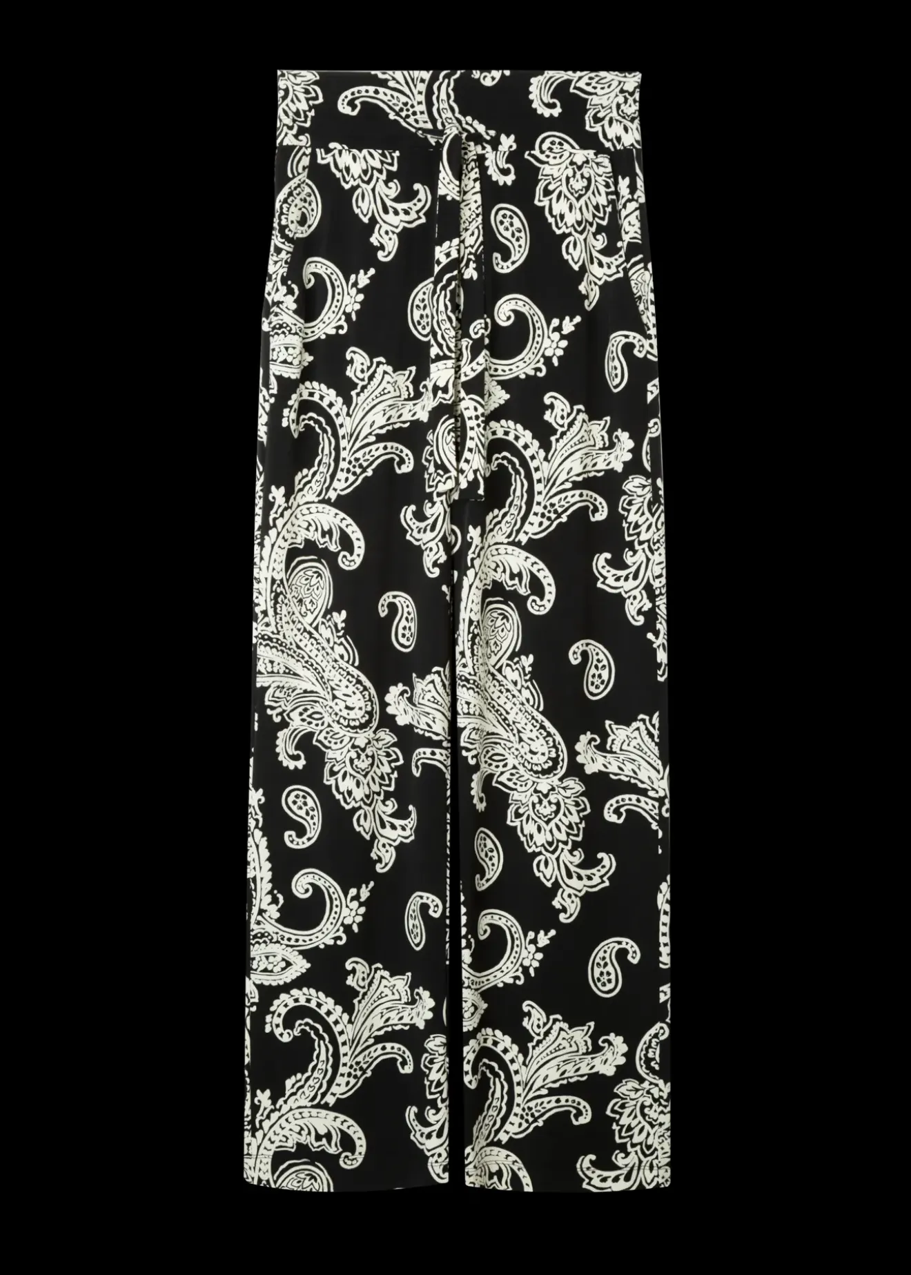 Vanilia Broek Met Paisley Print Ecru/Black Discount