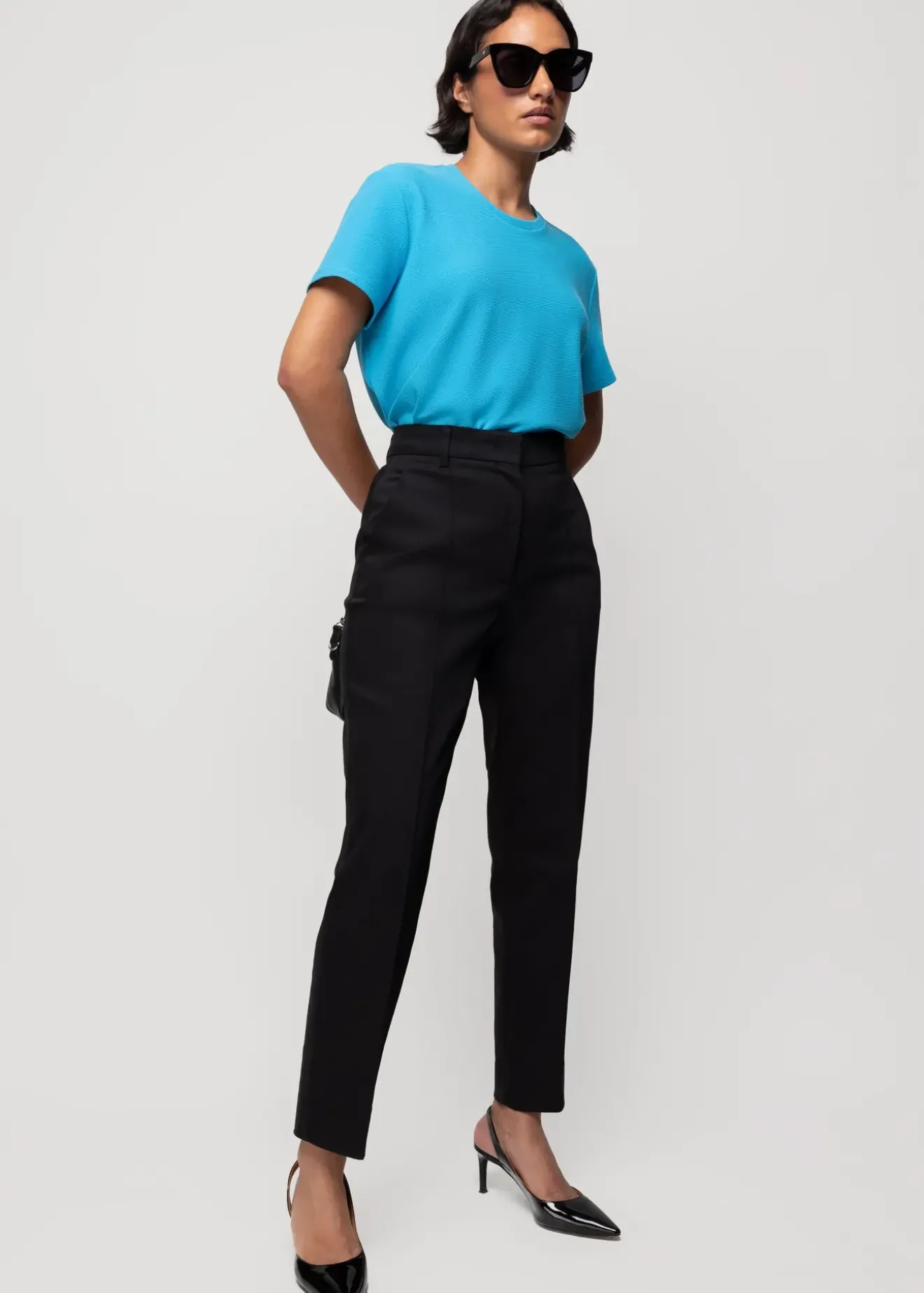 Vanilia Broek Tailored Fit Zwart Clearance