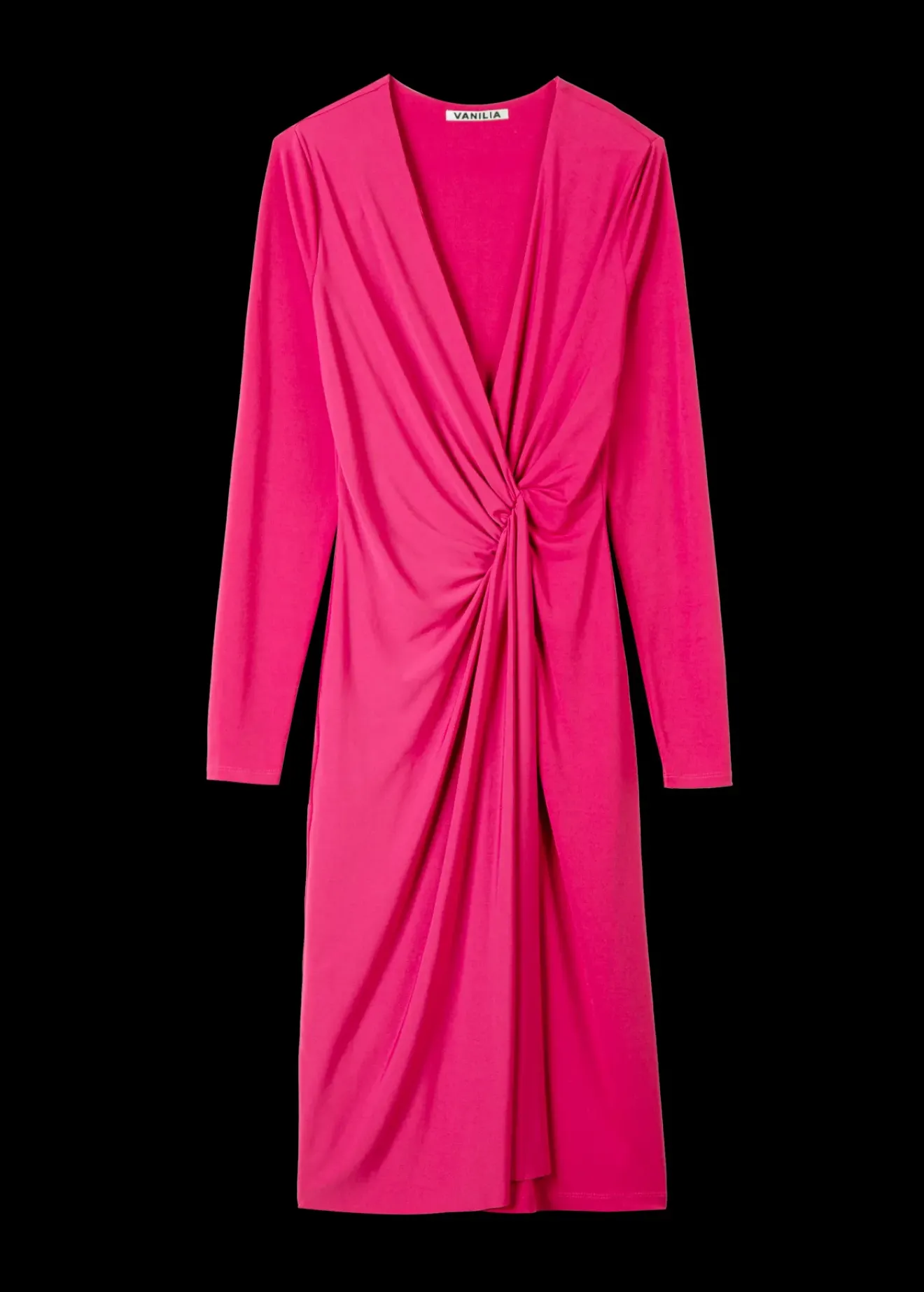 Vanilia Crepe Jurk Met Drapering Hyper Pink Online