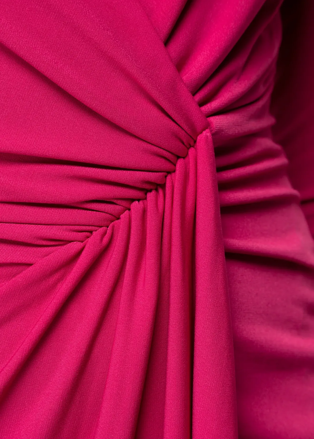 Vanilia Crepe Jurk Met Drapering Hyper Pink Online
