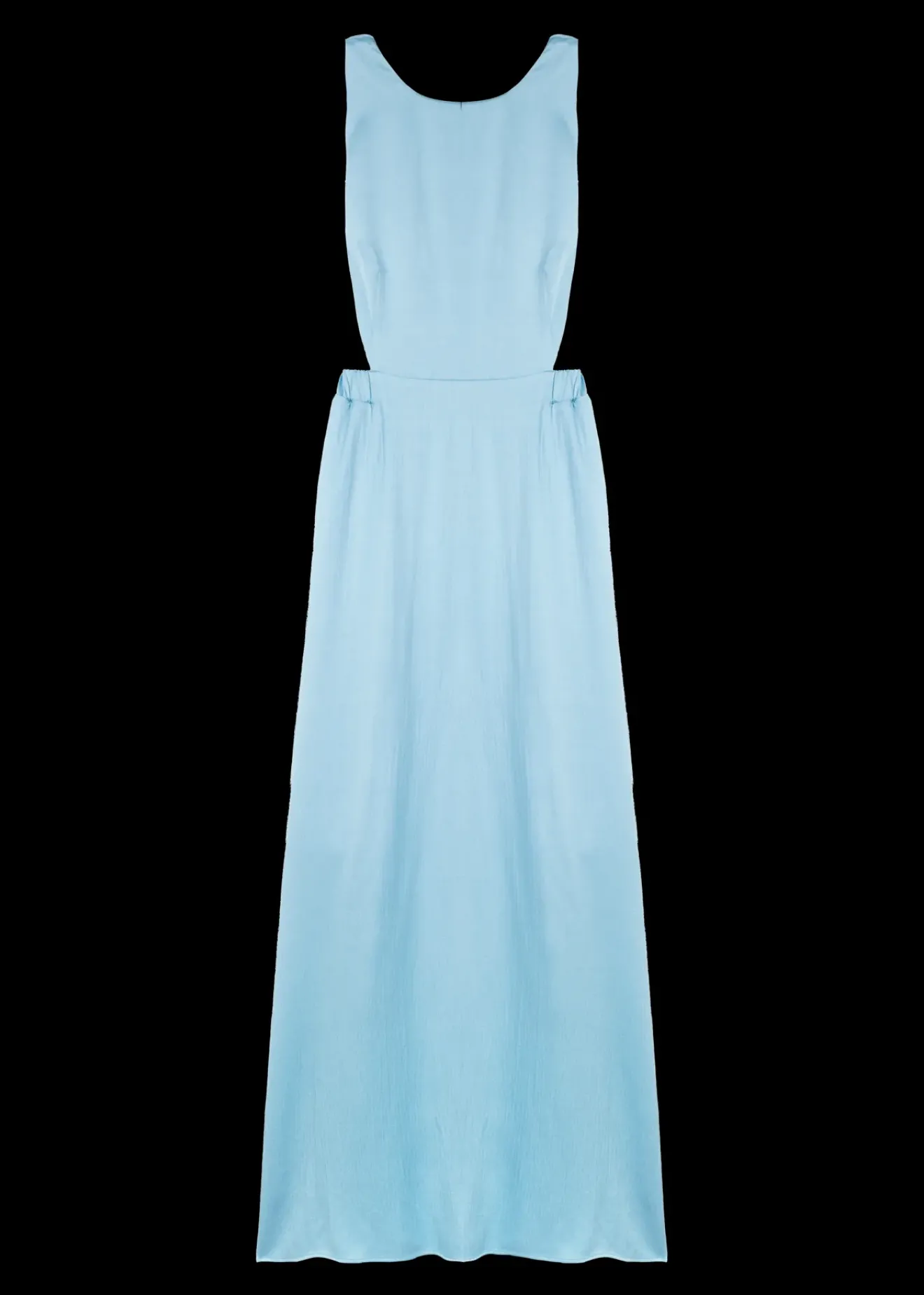 Vanilia Crinkle Satijnen Jurk Met Open Rug Miami Blue New
