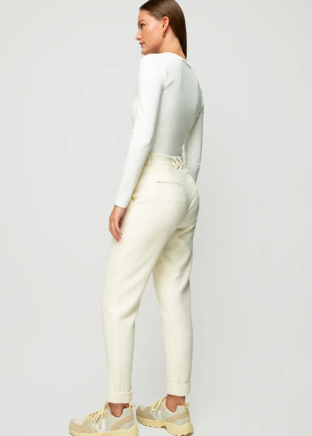 Vanilia Crinkle Structuur Chino Pristine Discount