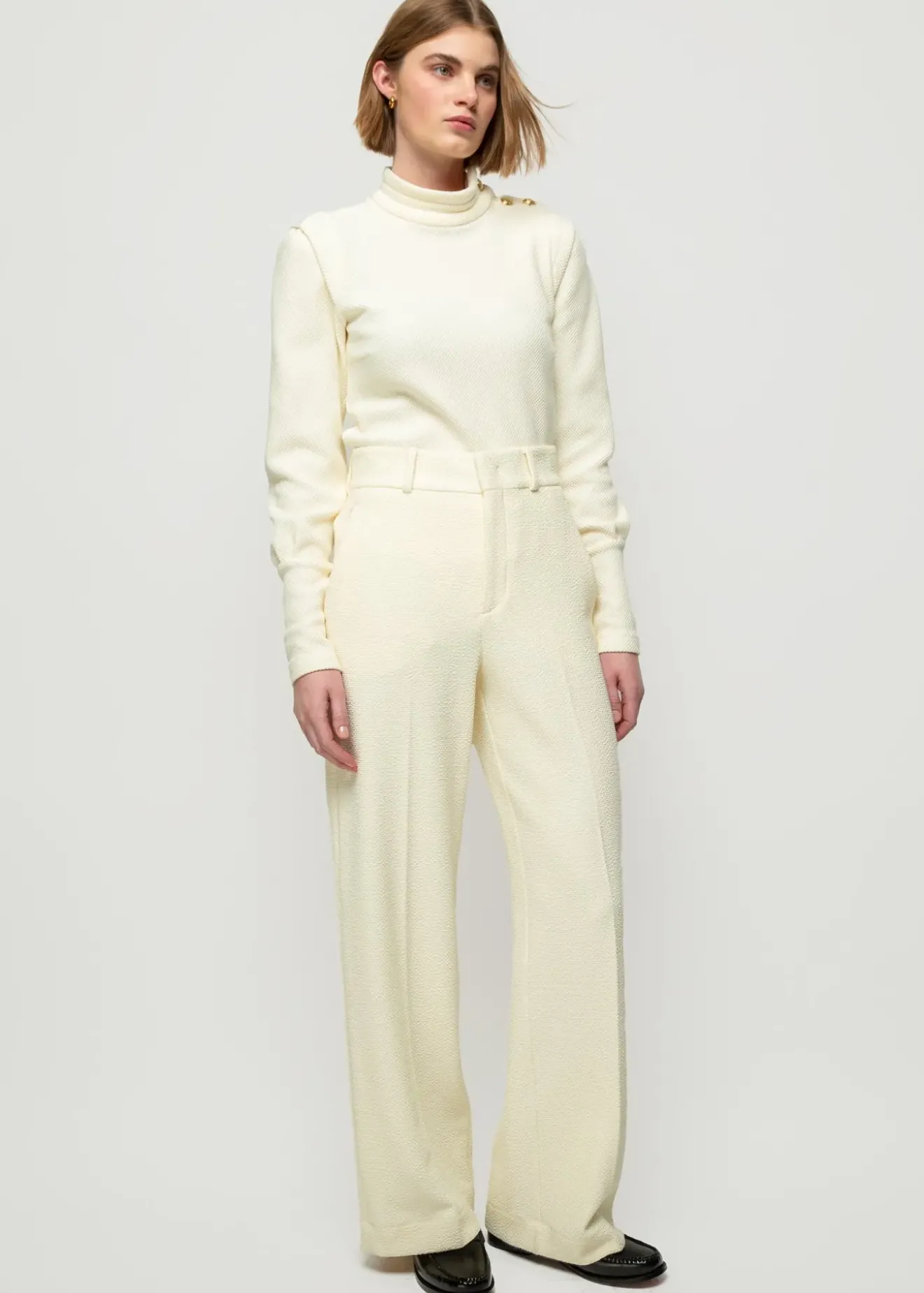 Vanilia Crinkle Structuur Pantalon Pristine Outlet