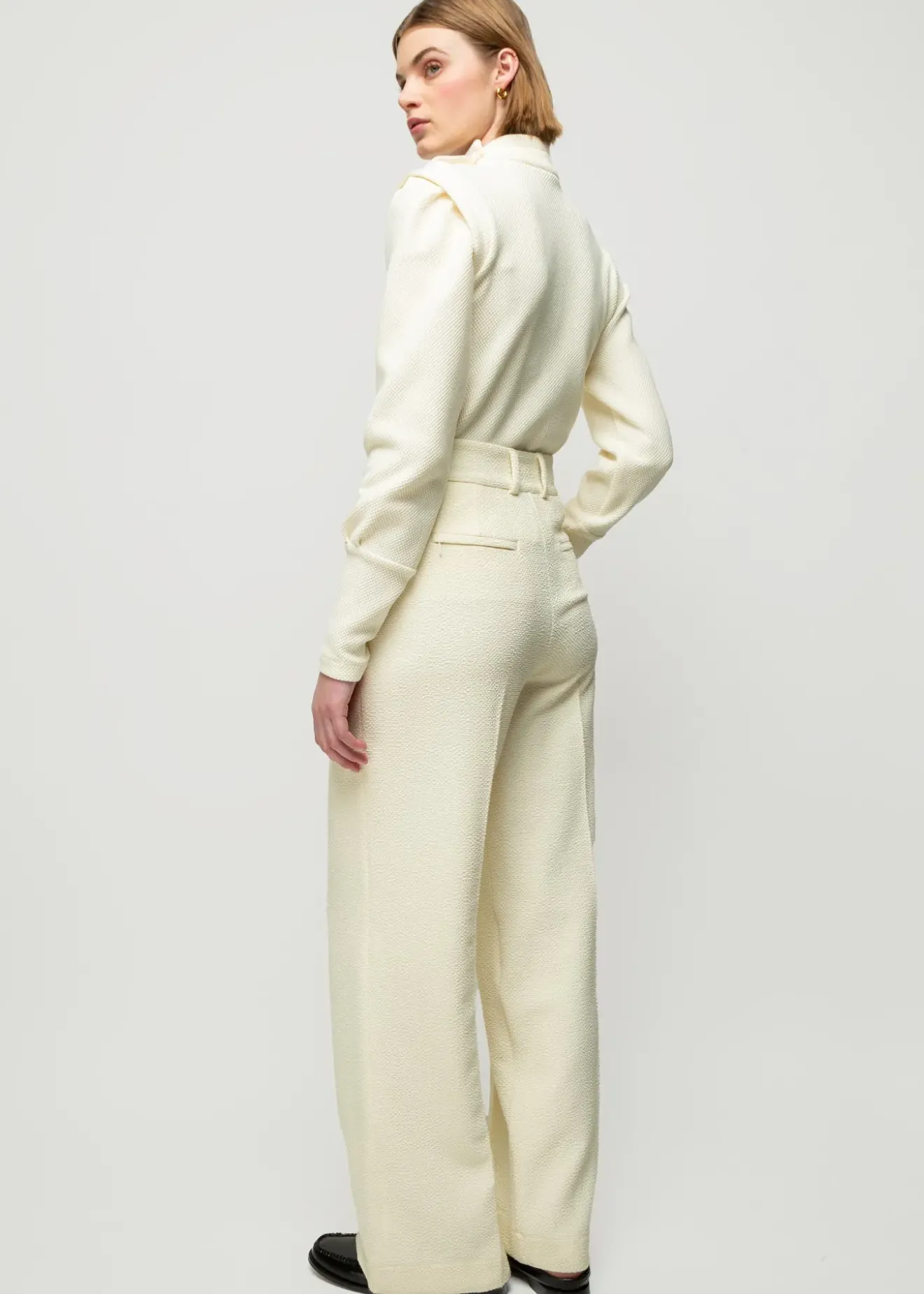 Vanilia Crinkle Structuur Pantalon Pristine Outlet