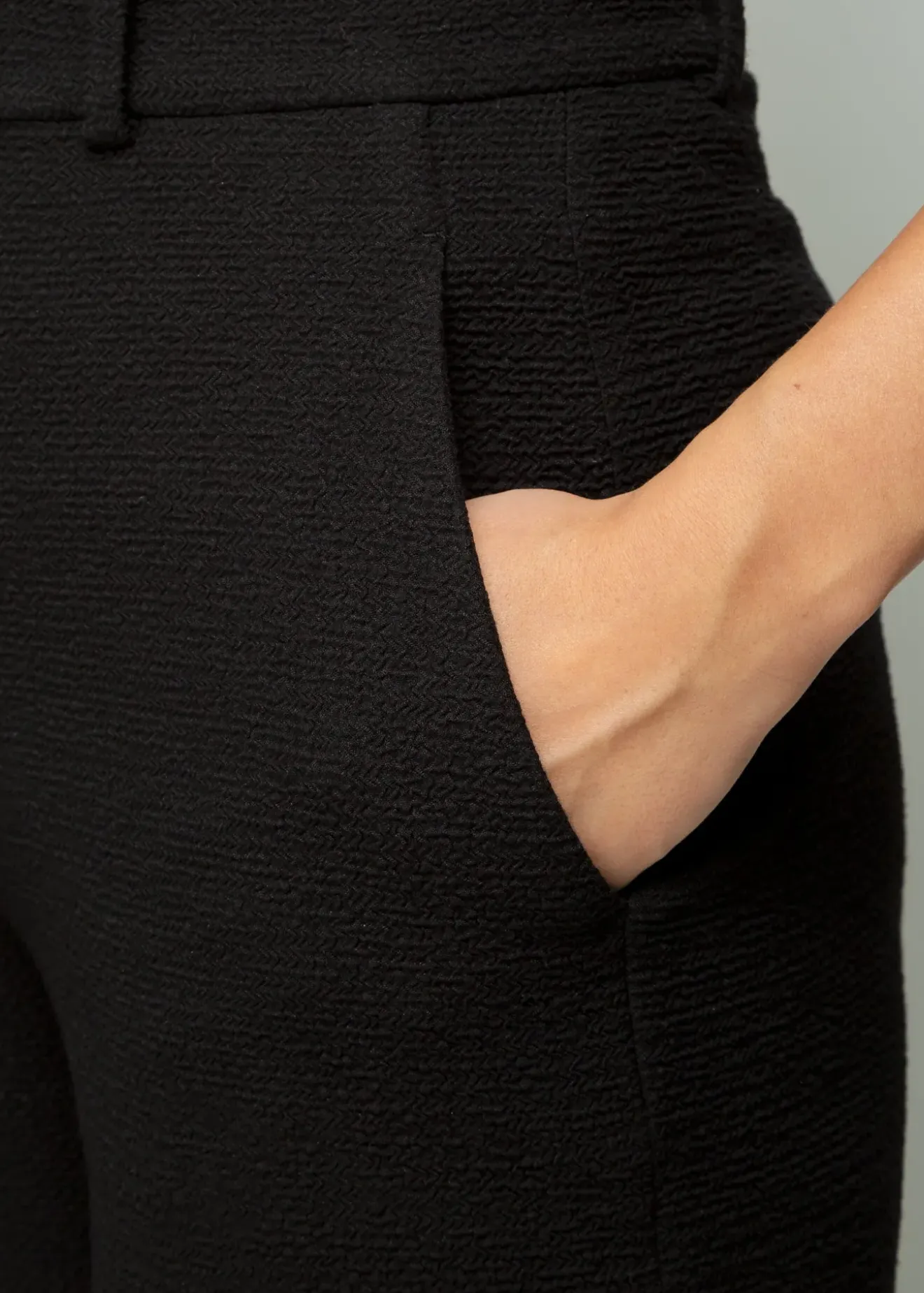 Vanilia Crinkle Structuur Pantalon Zwart Best