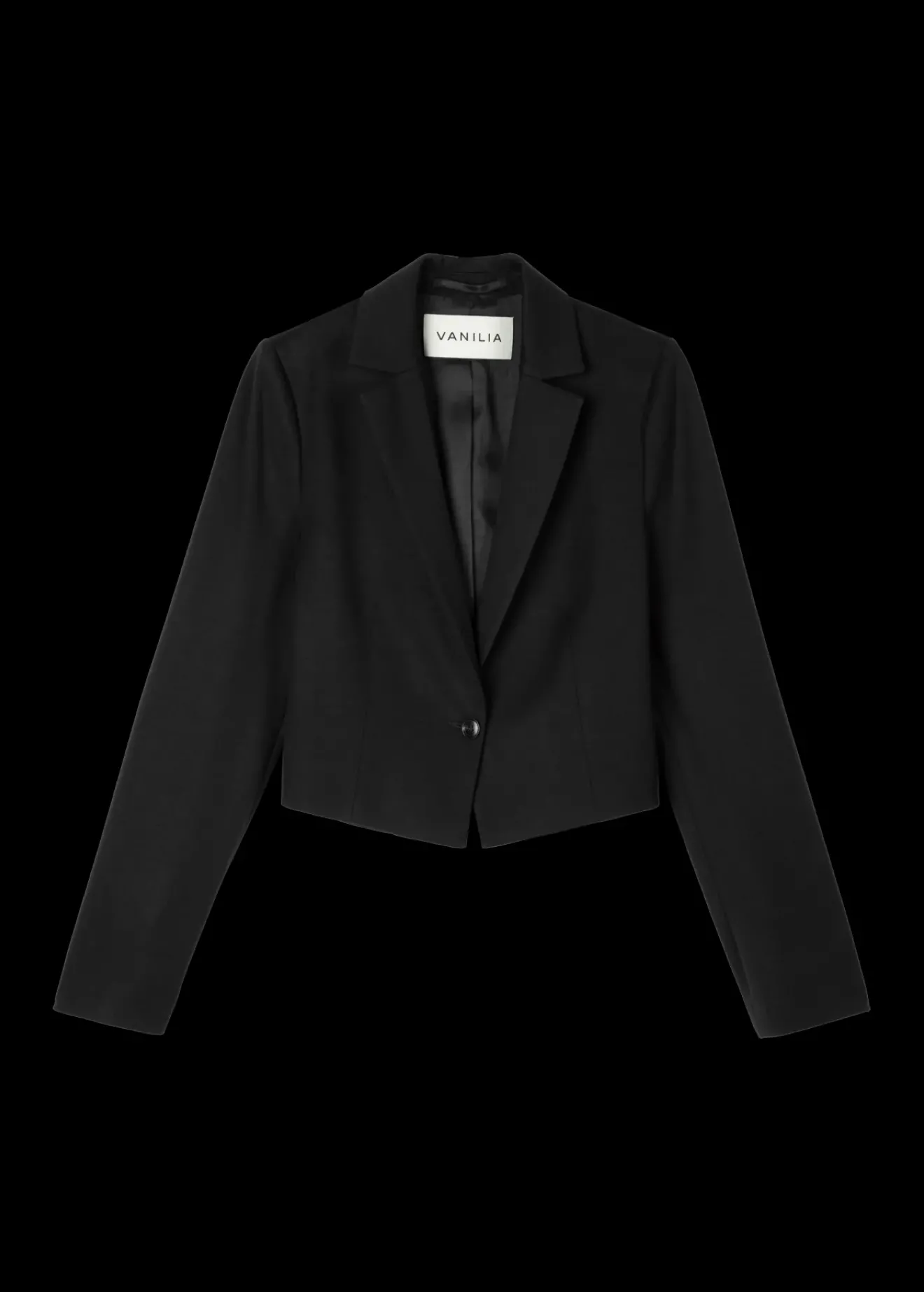 Vanilia Cropped Blazer Black/Black New