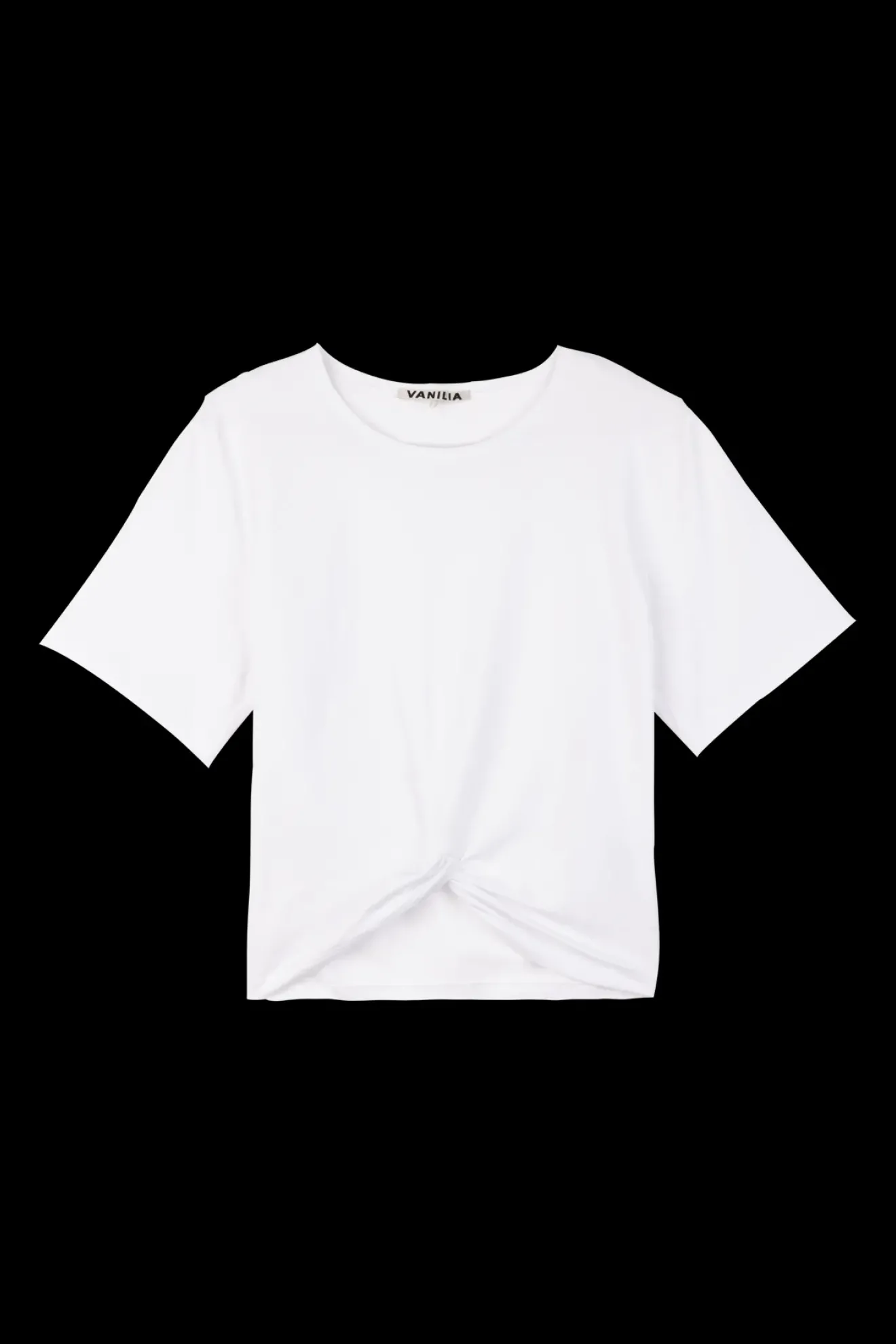 Vanilia Cropped Shirt Met Knoopdetail Wit Discount