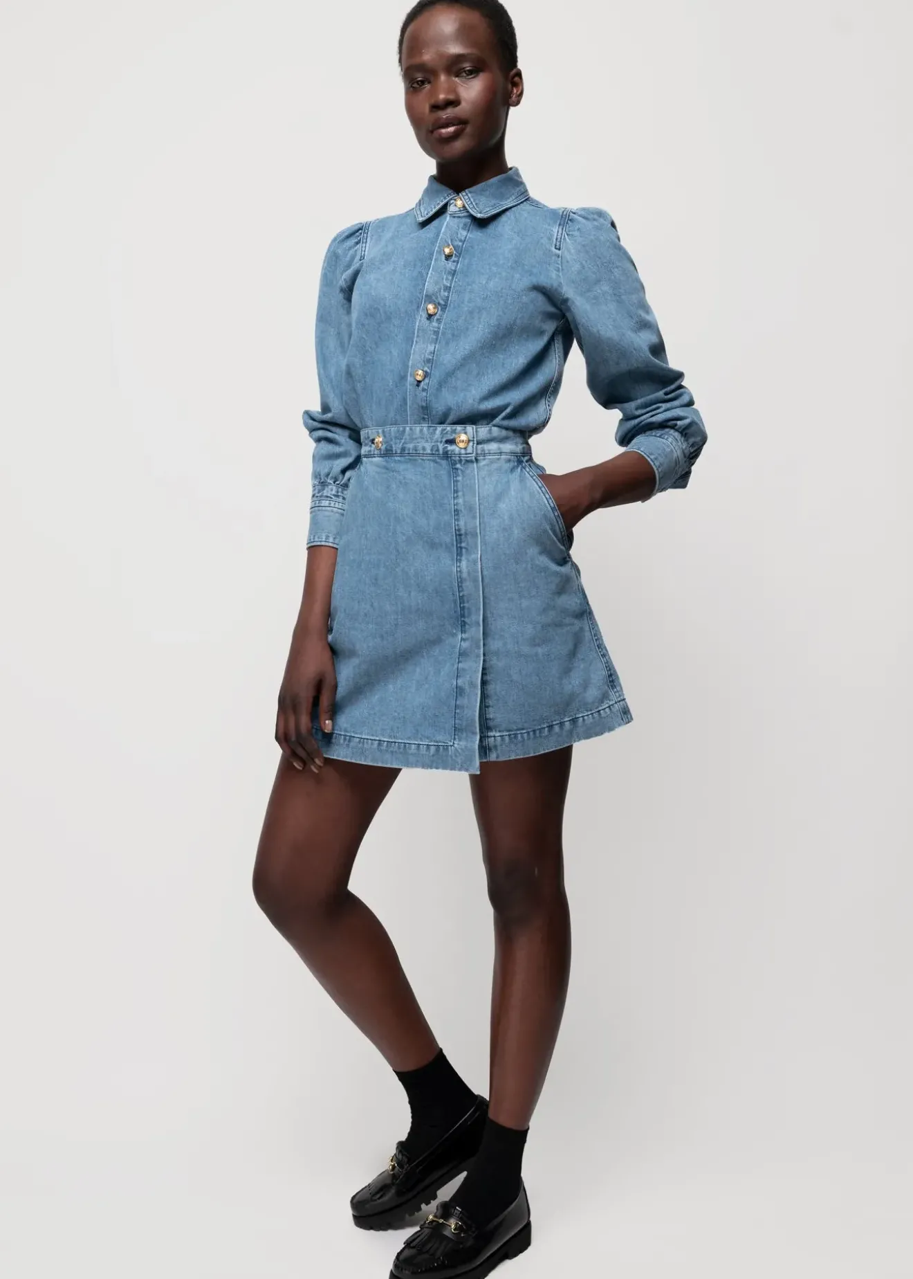 Vanilia Denim Blouse Denim Blue Hot