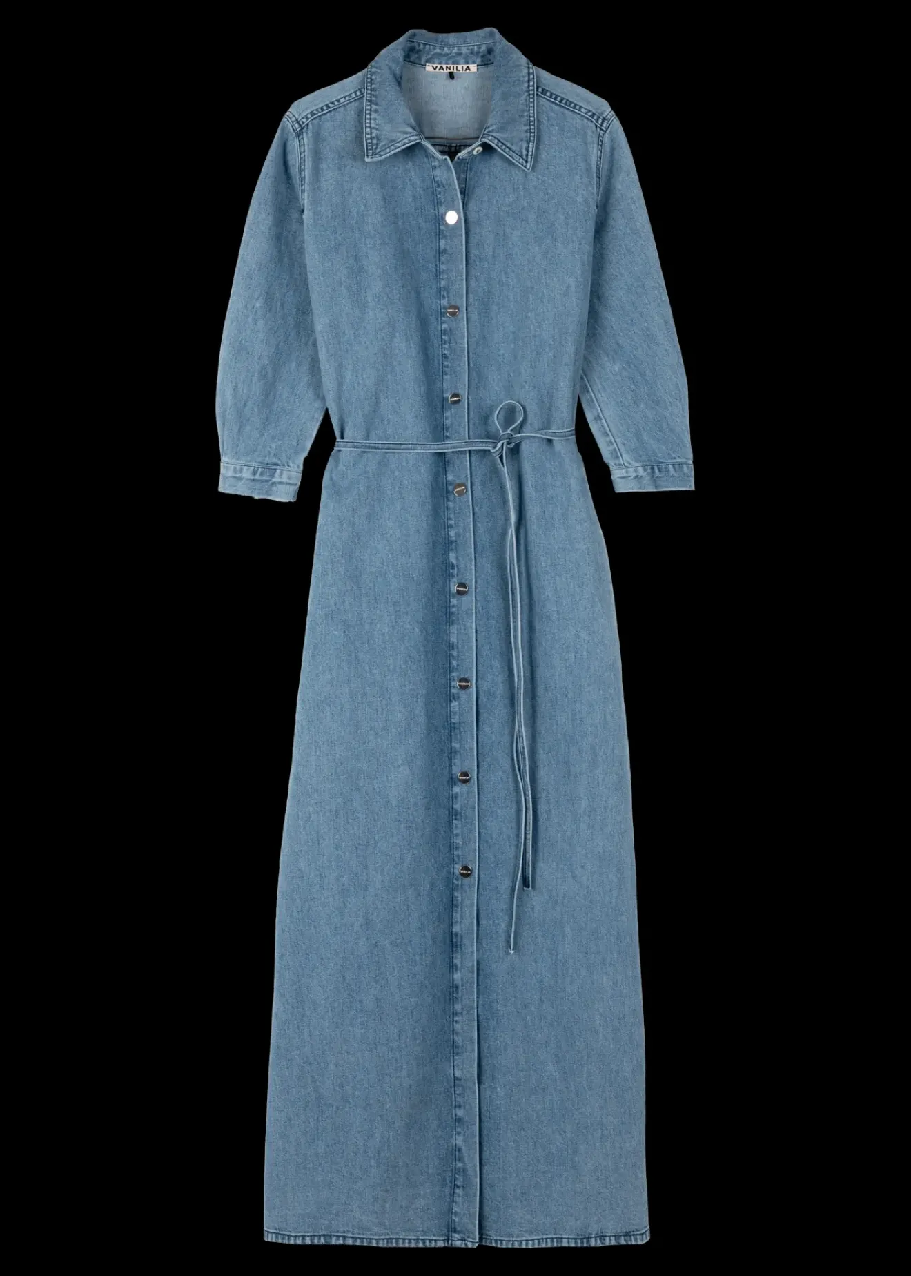 Vanilia Denim Midi Jurk Denim Blue Hot