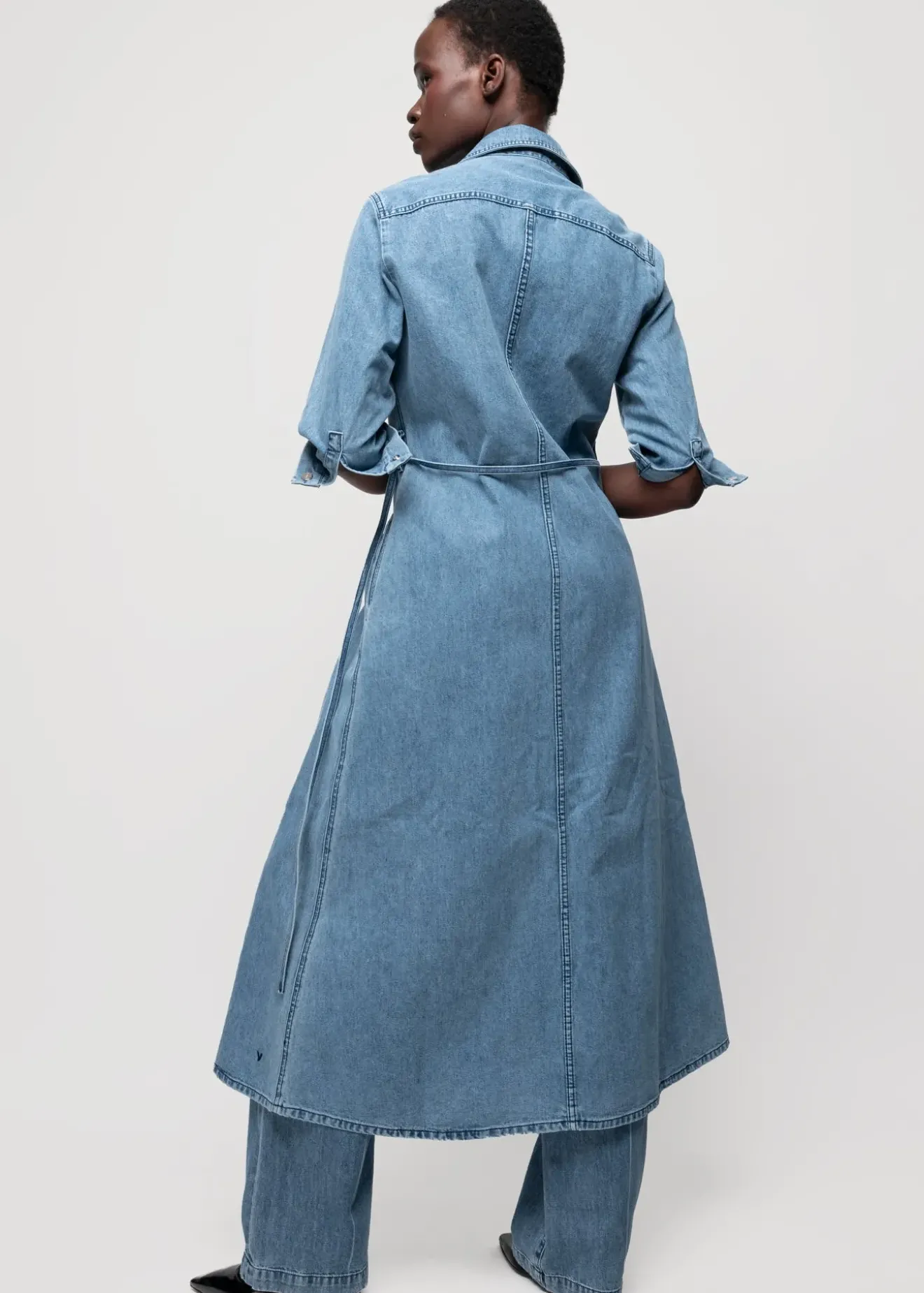 Vanilia Denim Midi Jurk Denim Blue Hot