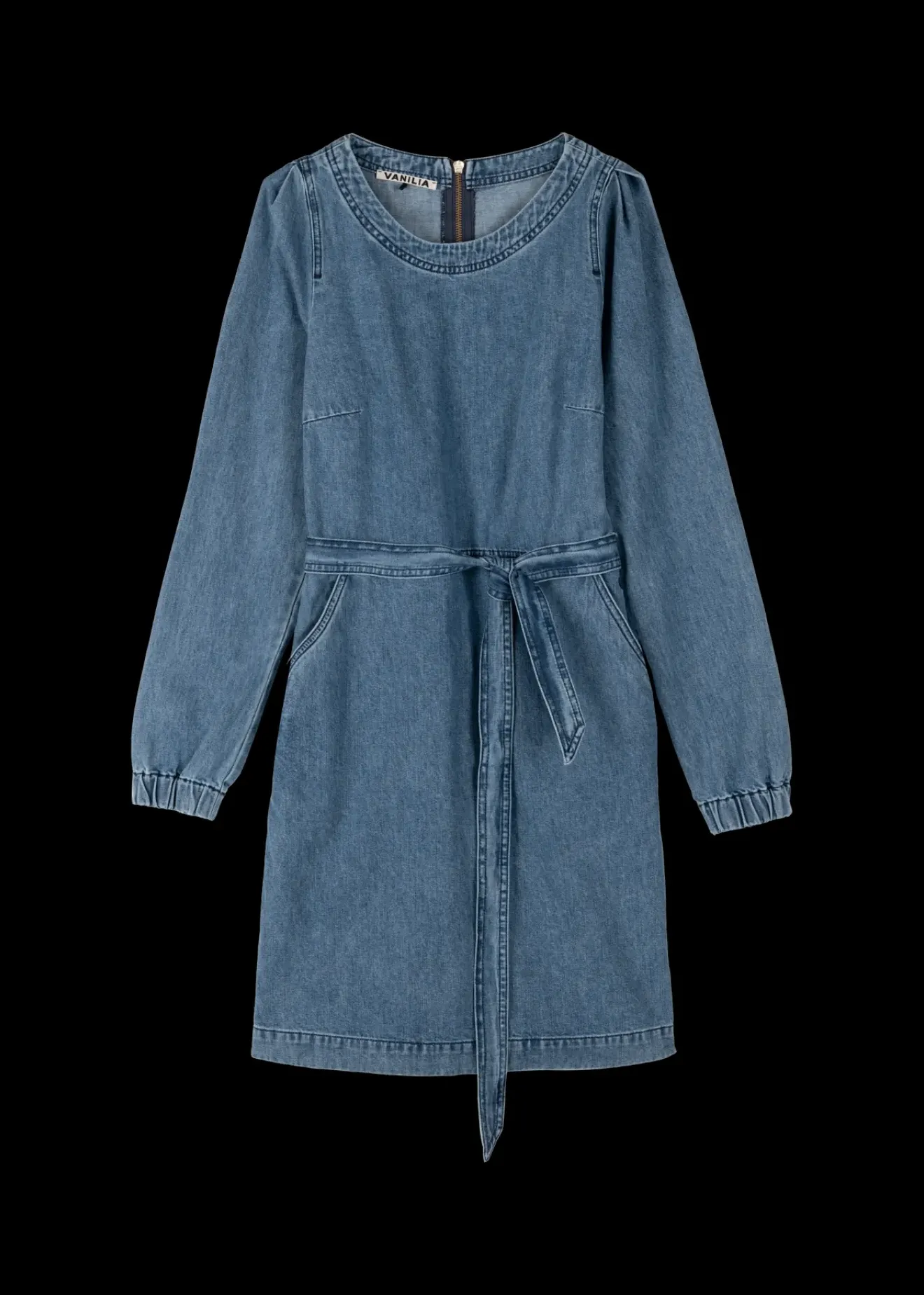 Vanilia Denim Mini Jurk Denim Blue Outlet