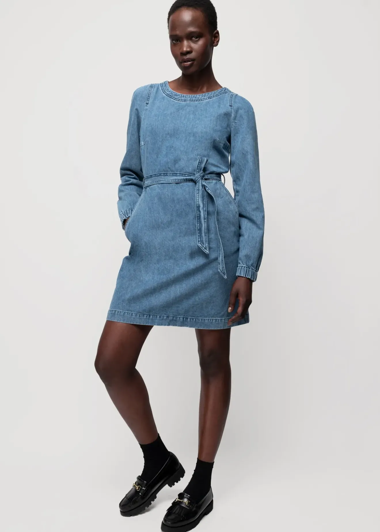 Vanilia Denim Mini Jurk Denim Blue Outlet