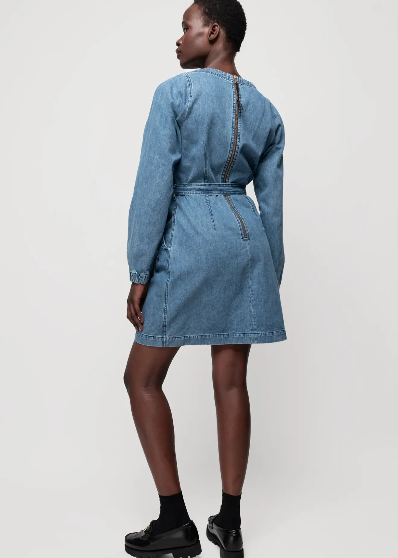 Vanilia Denim Mini Jurk Denim Blue Outlet
