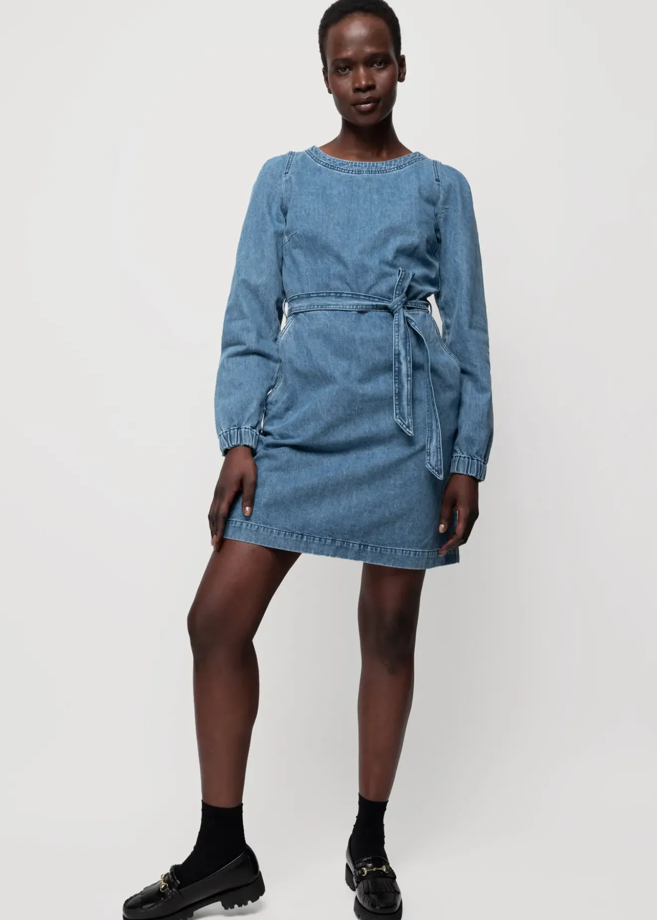 Vanilia Denim Mini Jurk Denim Blue Outlet