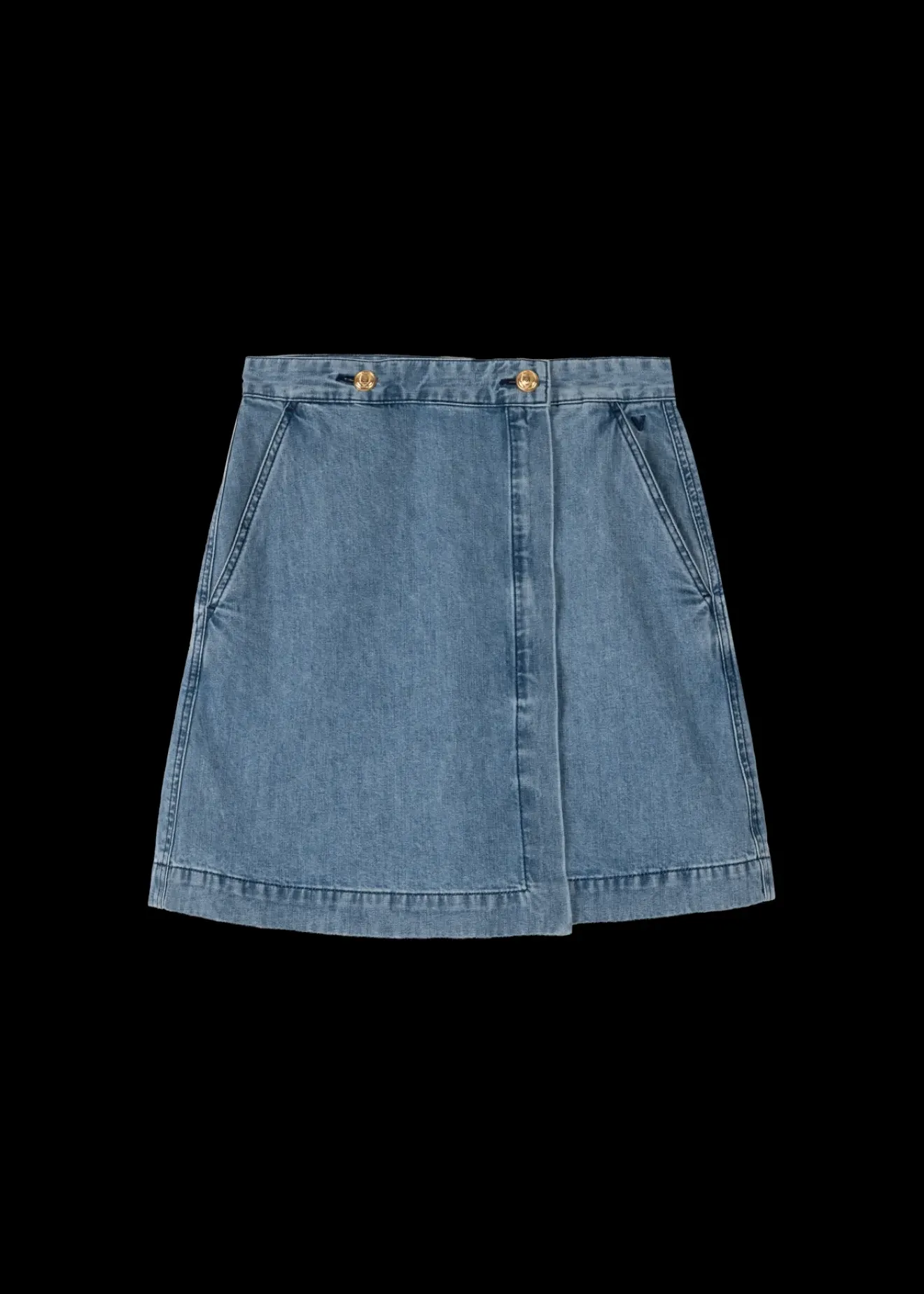 Vanilia Denim Mini Wikkelrok Denim Blue Best