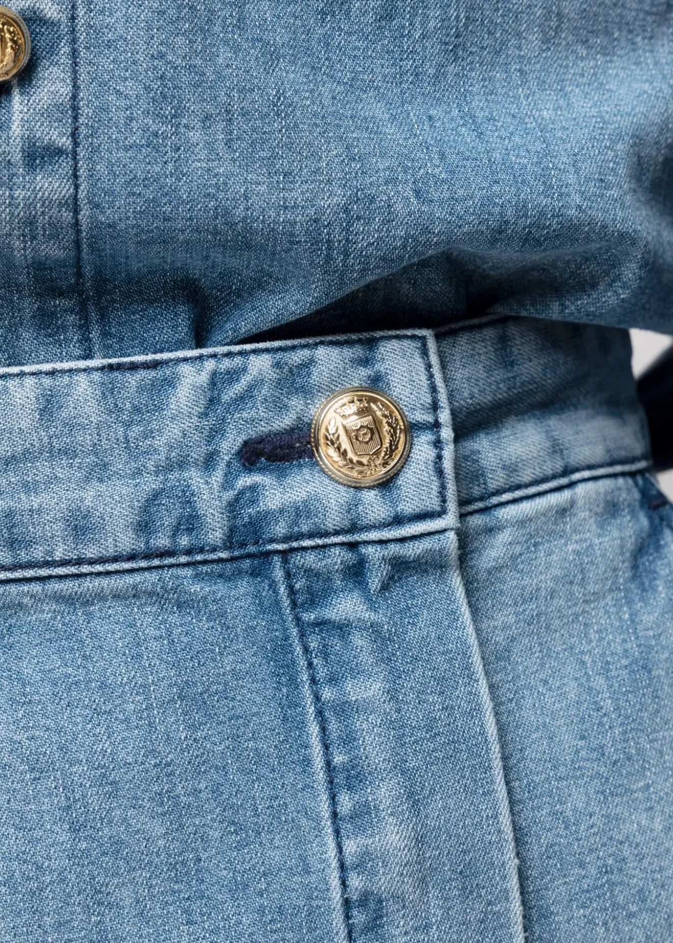 Vanilia Denim Mini Wikkelrok Denim Blue Best