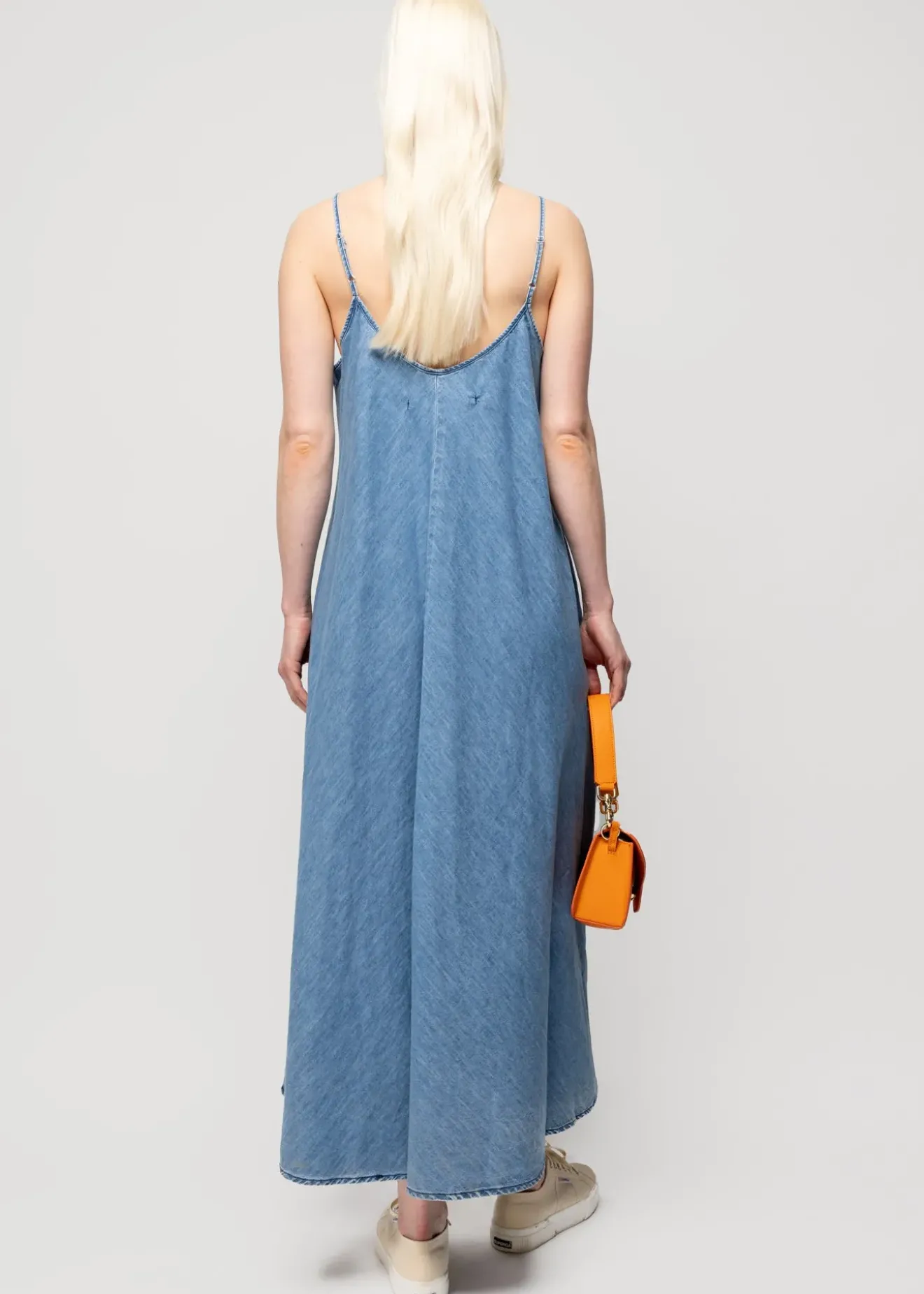 Vanilia Denim Slip Dress Light Denim Hot
