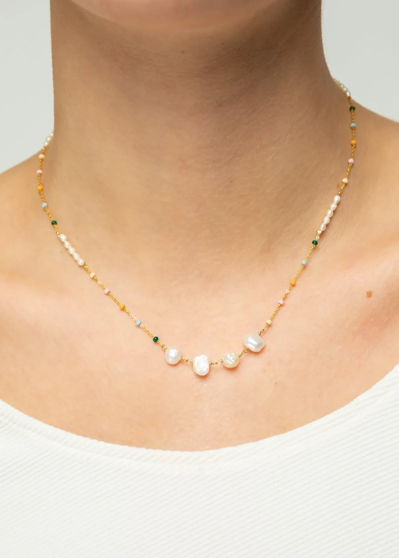 Vanilia Enamel Ketting Lola Perla Dreamy Pearl Fashion