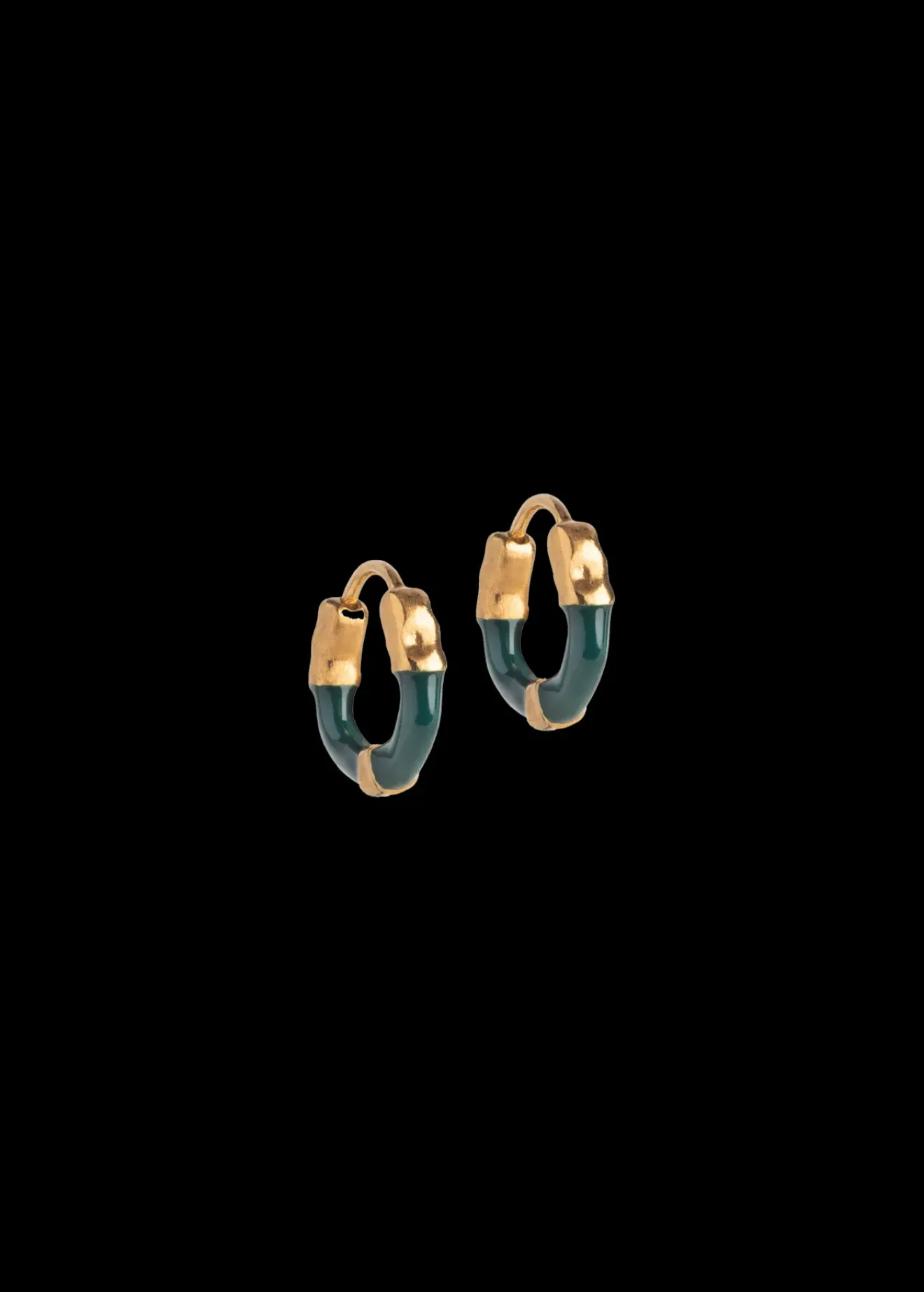 Vanilia Enamel Oorbellen Lina Petrol Green Fashion