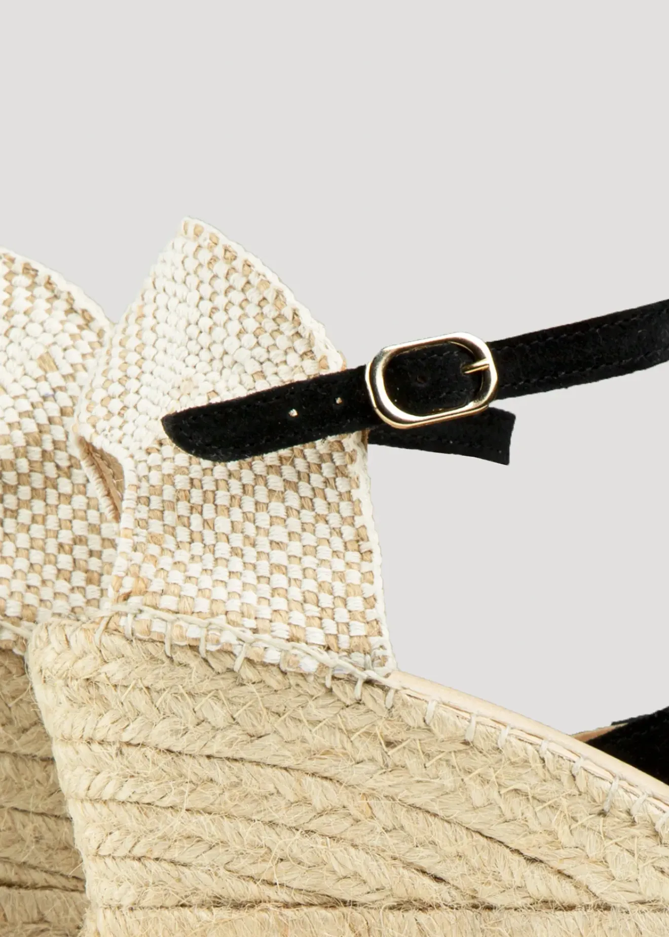 Vanilia Espadrij Suede Sandalen Met Sleehak Zwart Hot