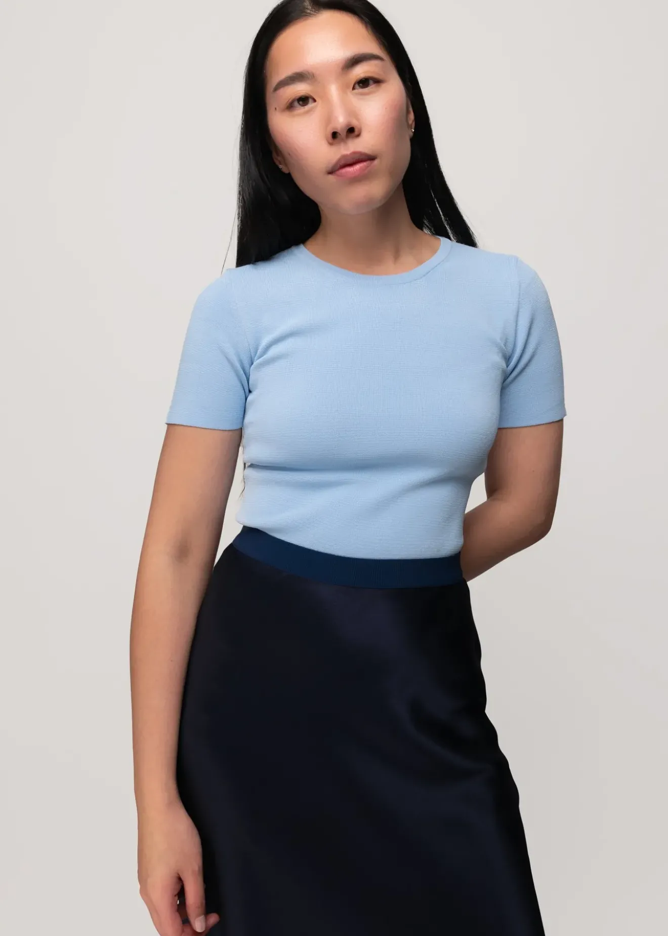 Vanilia Gebreide Top Met Korte Mouw Lago Outlet