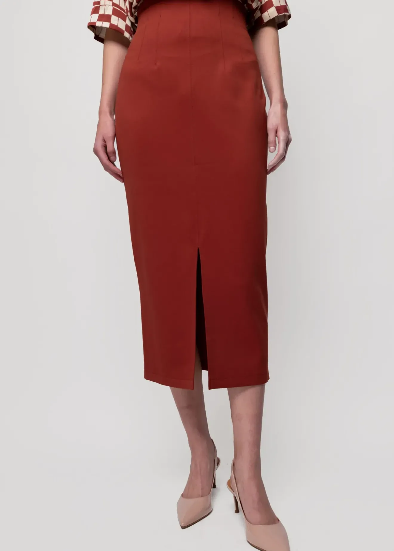 Vanilia High Tech Midi Rok Henna Clearance