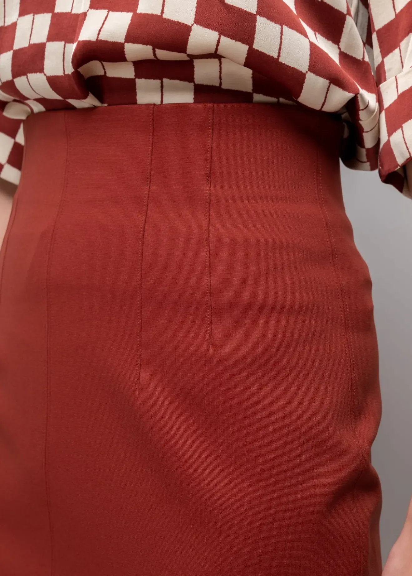 Vanilia High Tech Midi Rok Henna Clearance