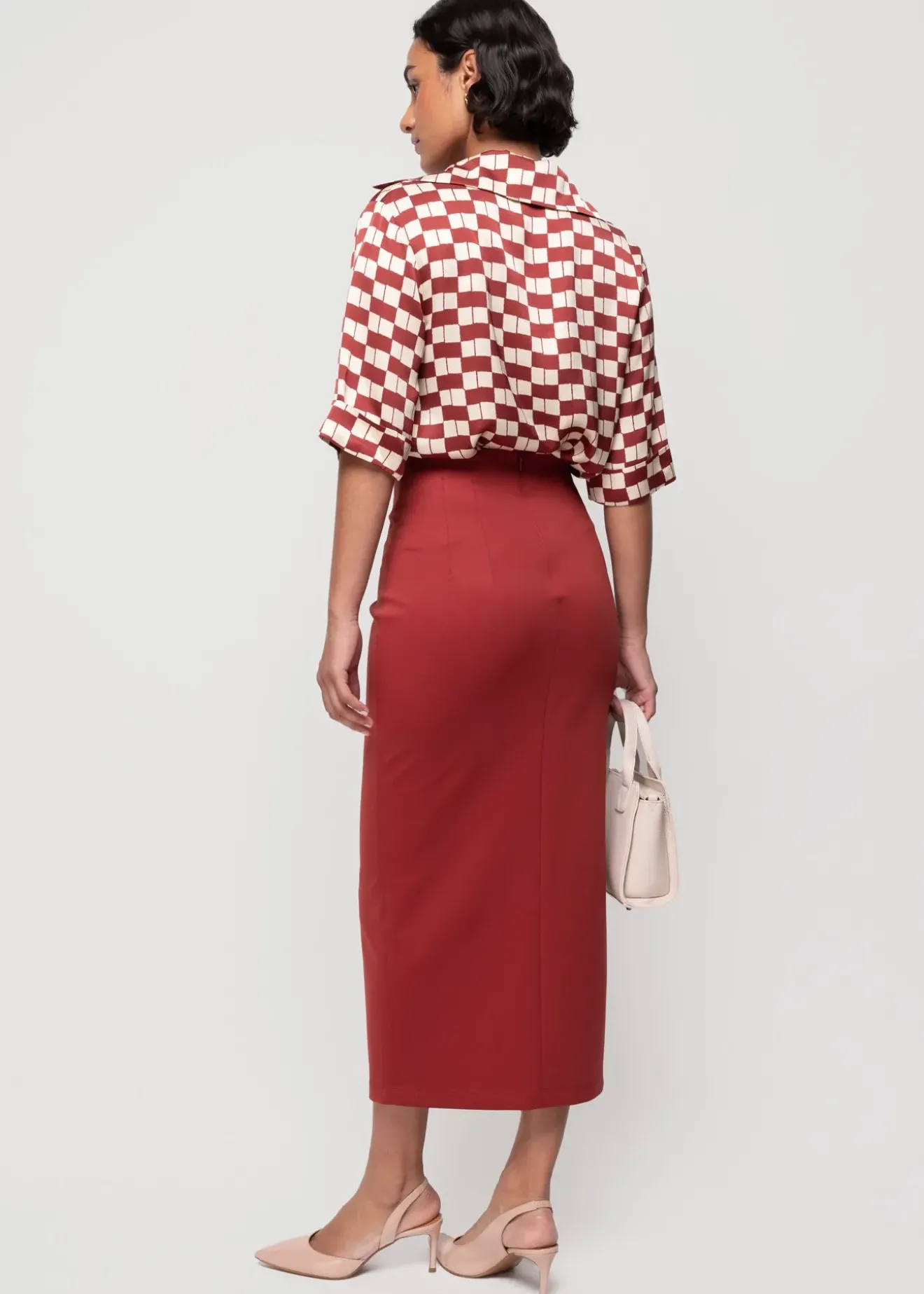 Vanilia High Tech Midi Rok Henna Clearance