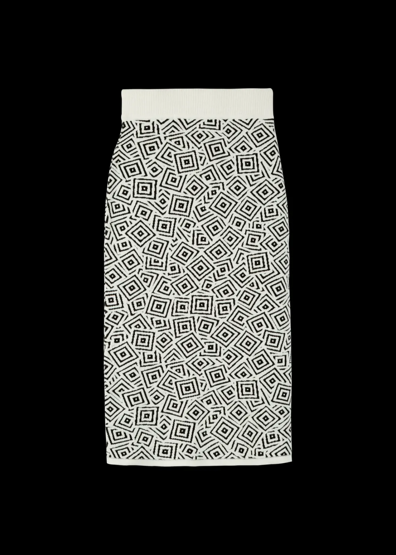 Vanilia Jacquard Gebreide Rok Black/Ecru Discount
