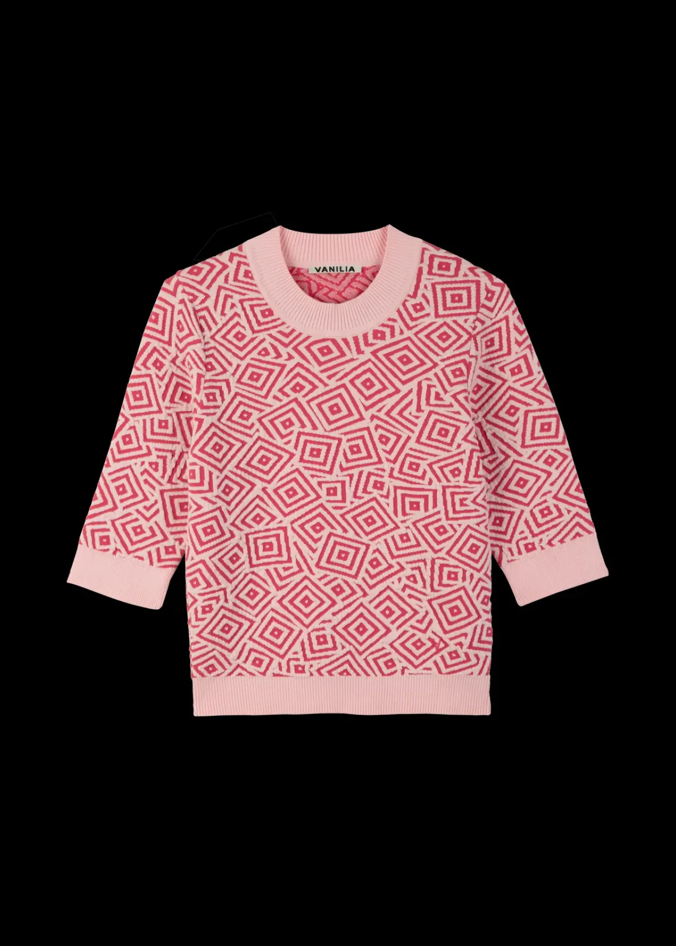 Vanilia Jacquard Gebreide Top Litchi Discount