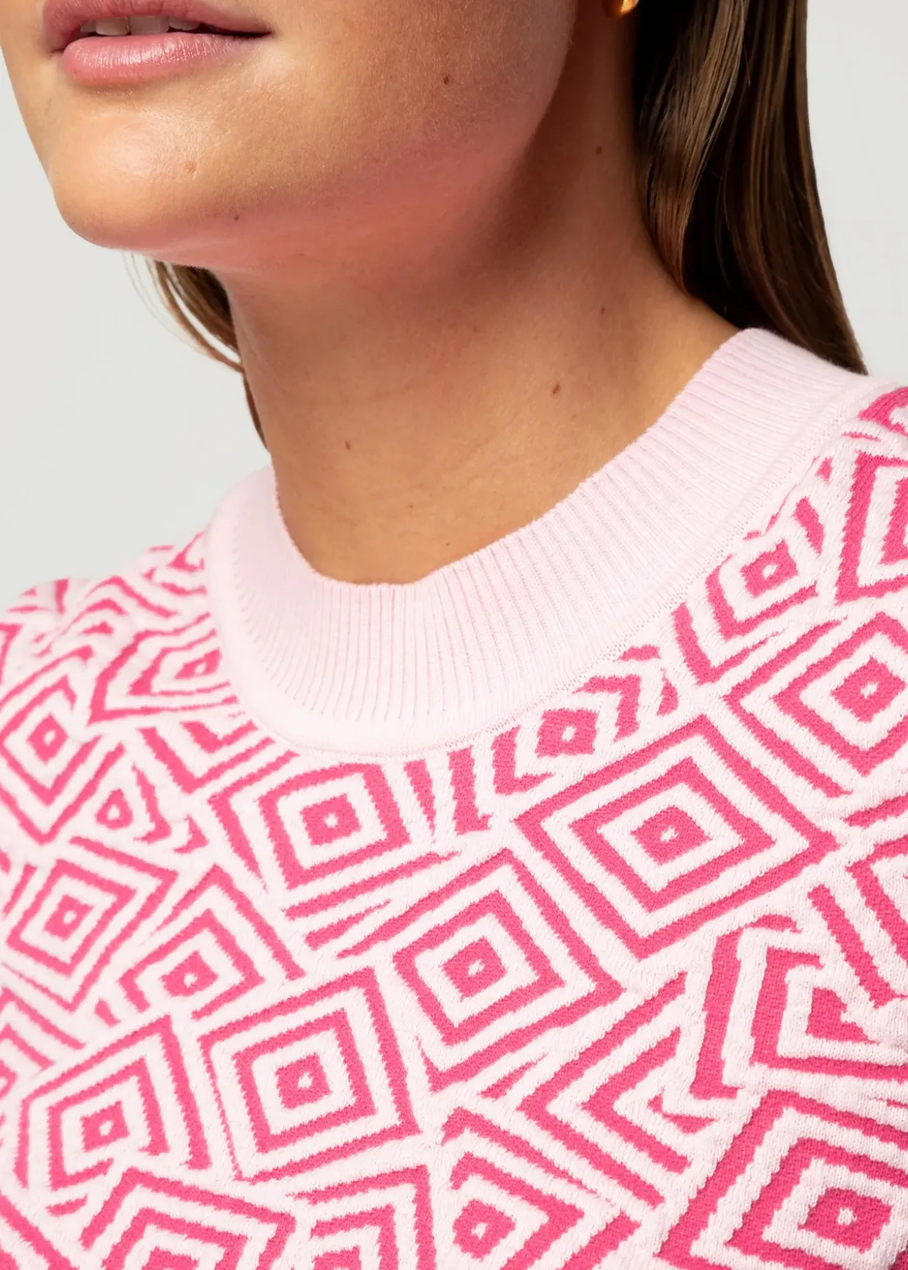 Vanilia Jacquard Gebreide Top Litchi Discount
