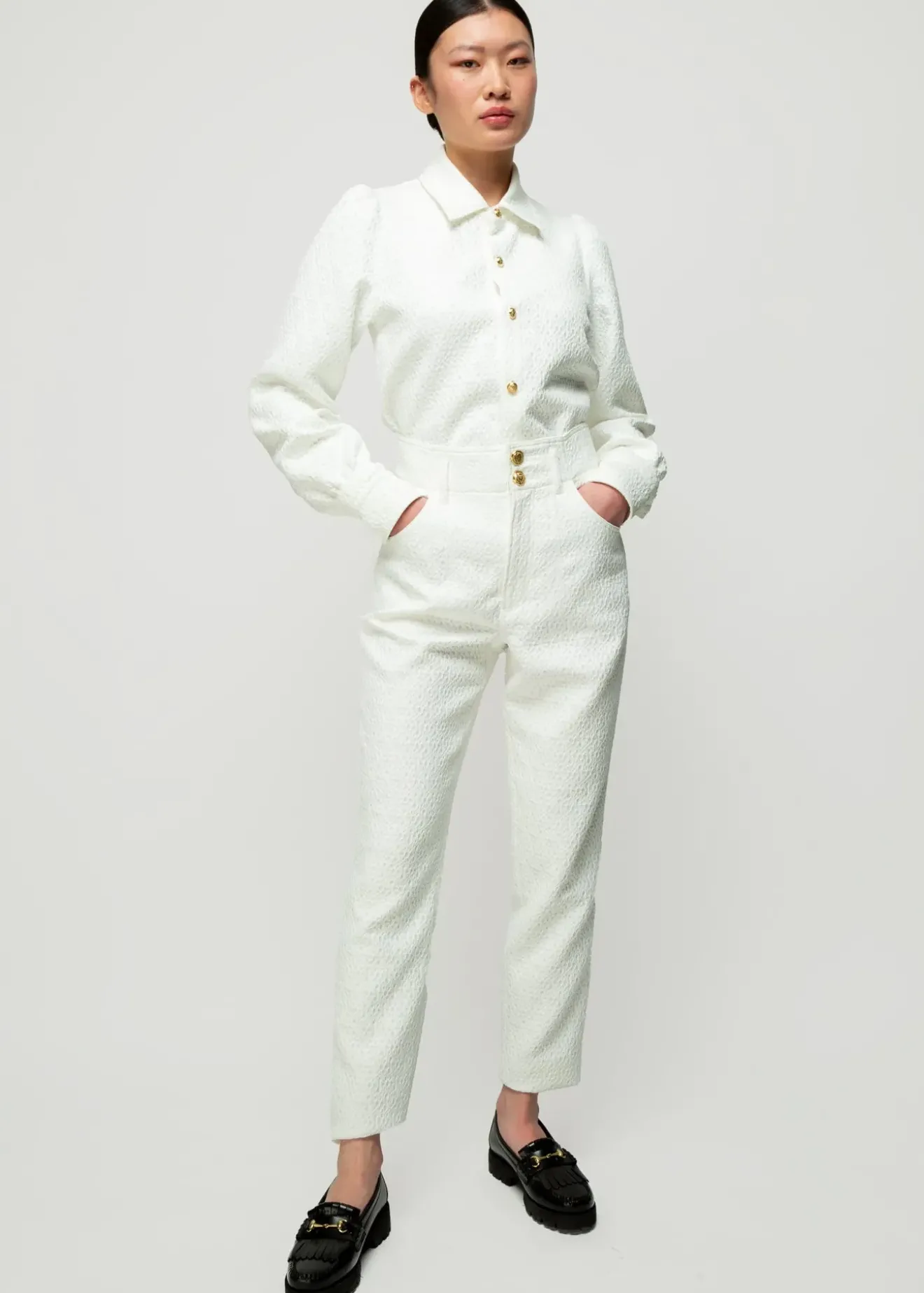 Vanilia Jacquard Geweven Blouse New White Discount