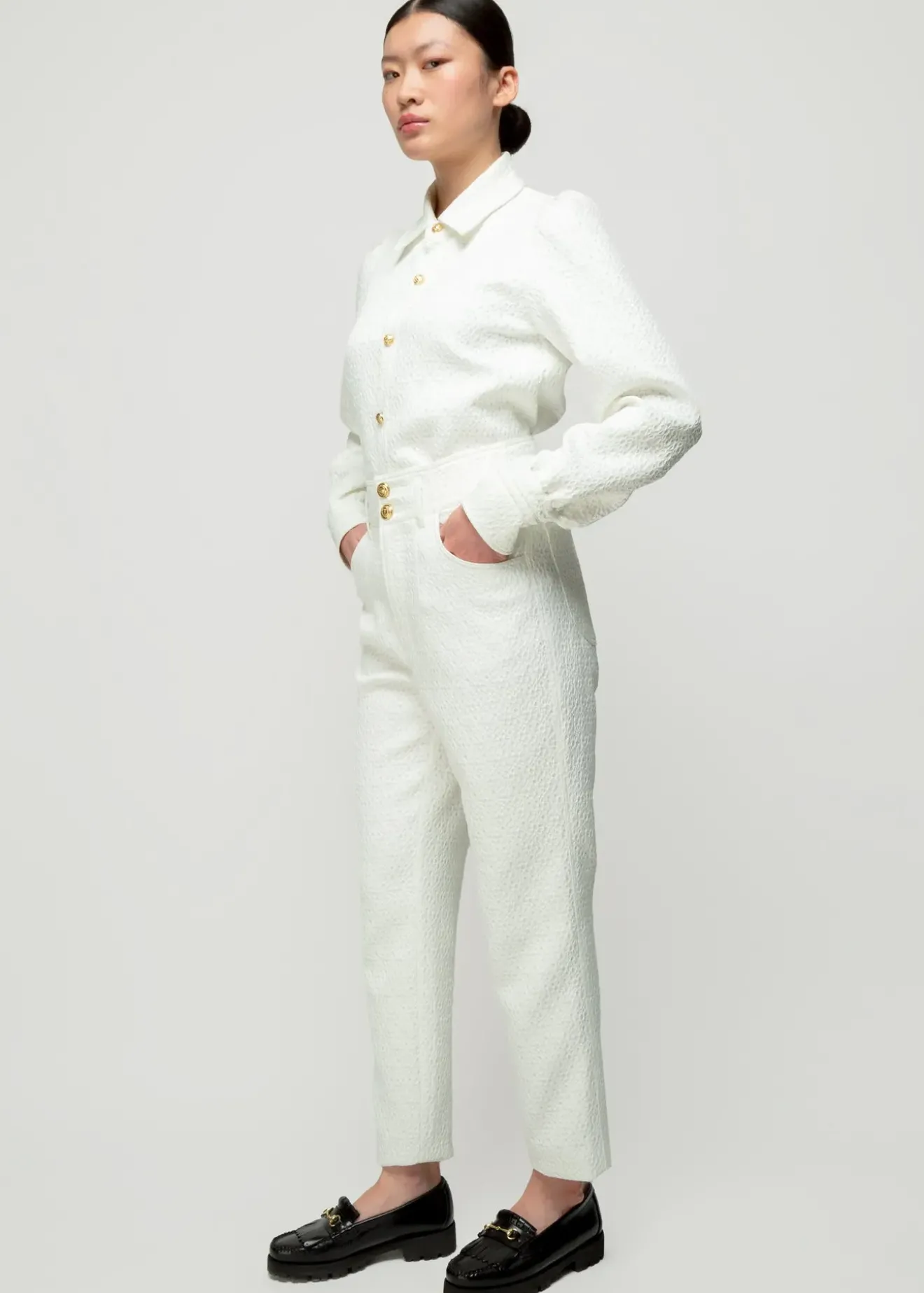 Vanilia Jacquard Geweven Blouse New White Discount