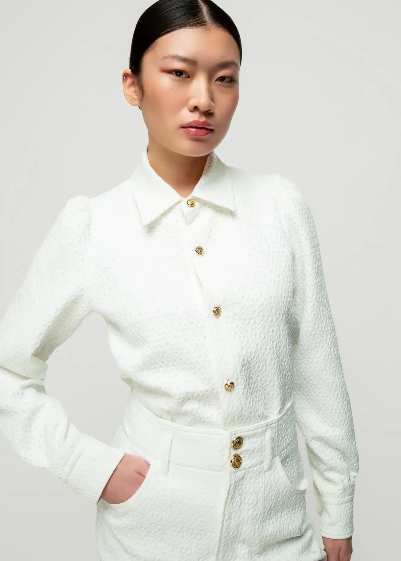 Vanilia Jacquard Geweven Blouse New White Discount