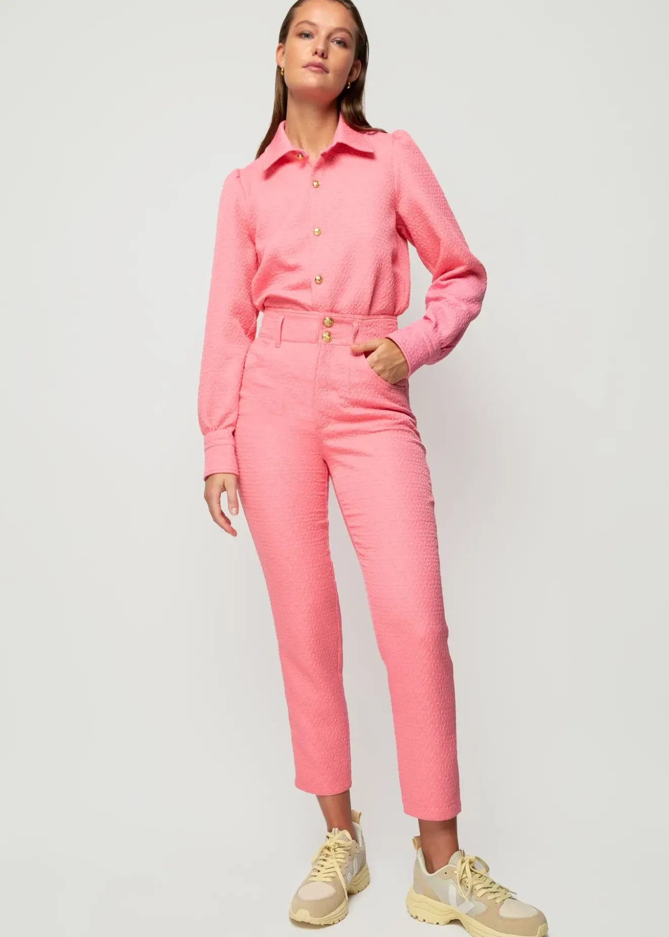 Vanilia Jacquard Geweven Blouse Chateau Rose Clearance