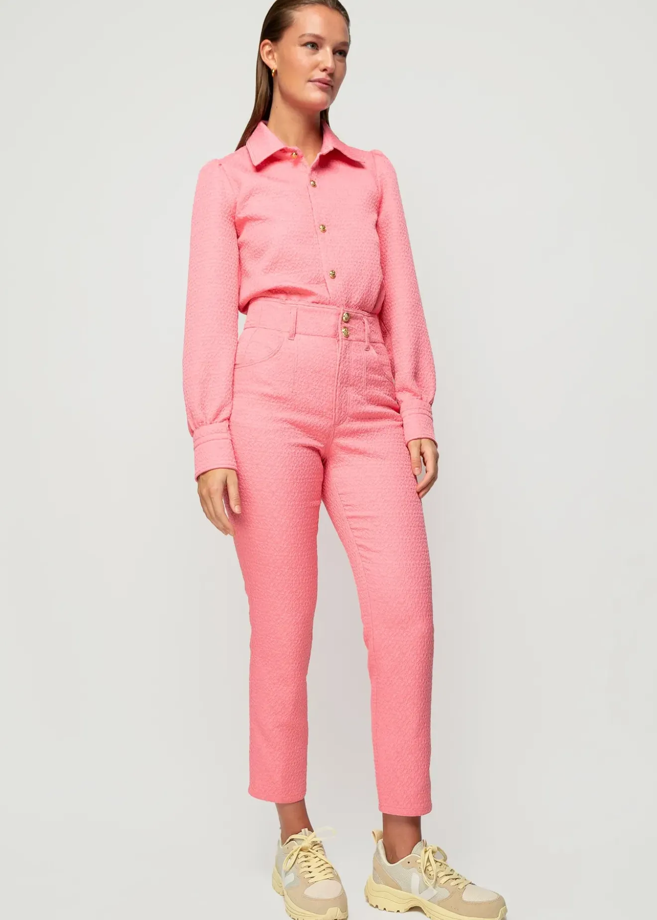 Vanilia Jacquard Geweven Blouse Chateau Rose Clearance