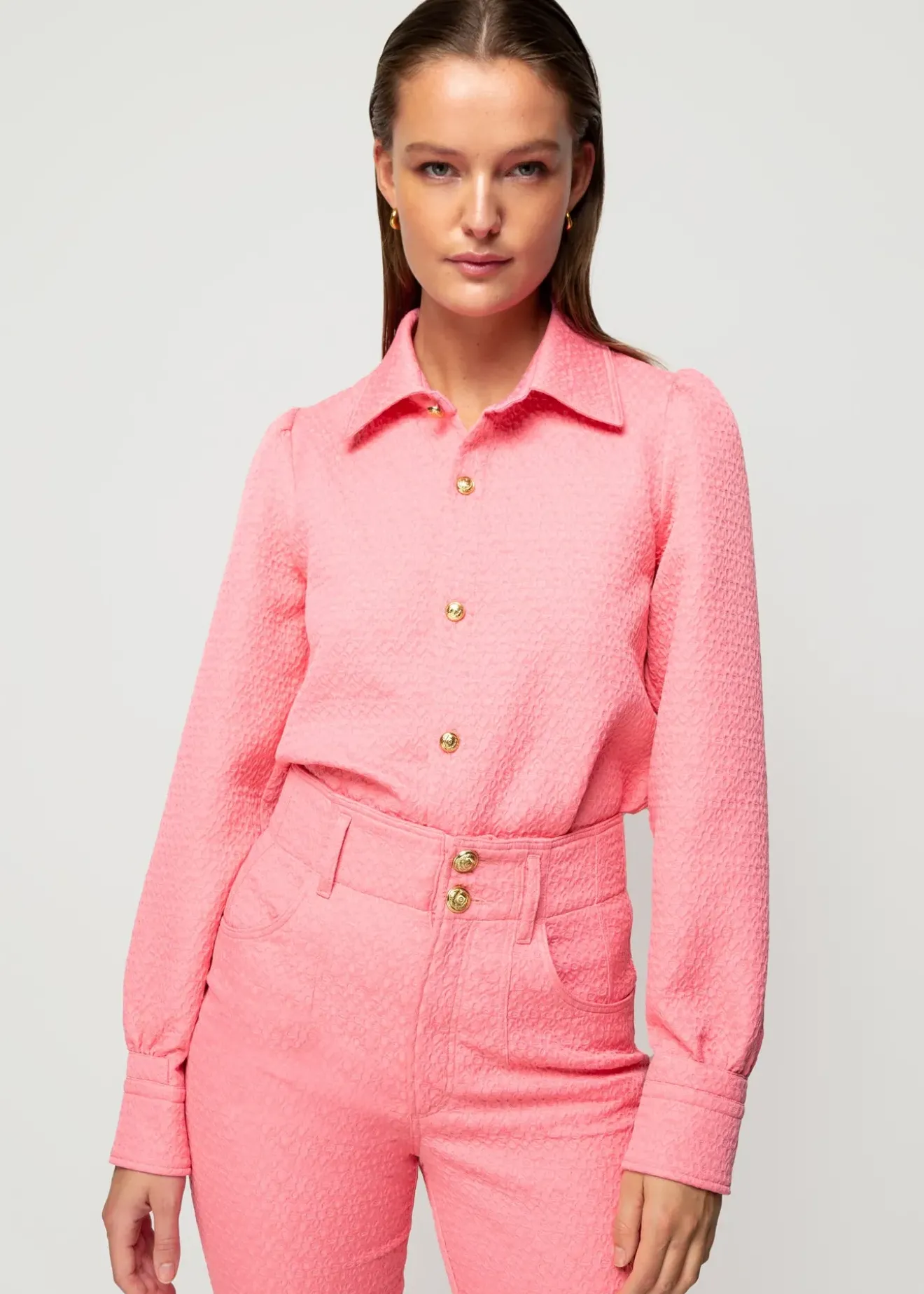 Vanilia Jacquard Geweven Blouse Chateau Rose Clearance