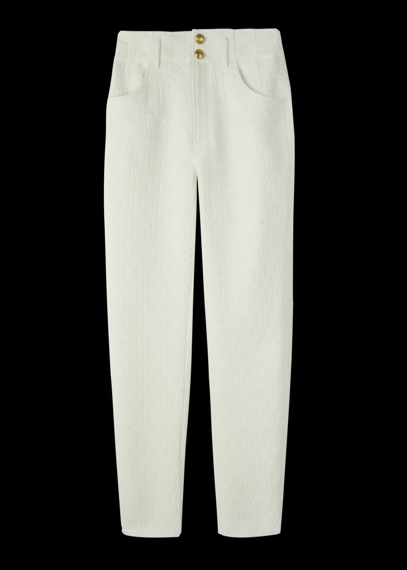 Vanilia Jacquard Geweven Broek New White Clearance