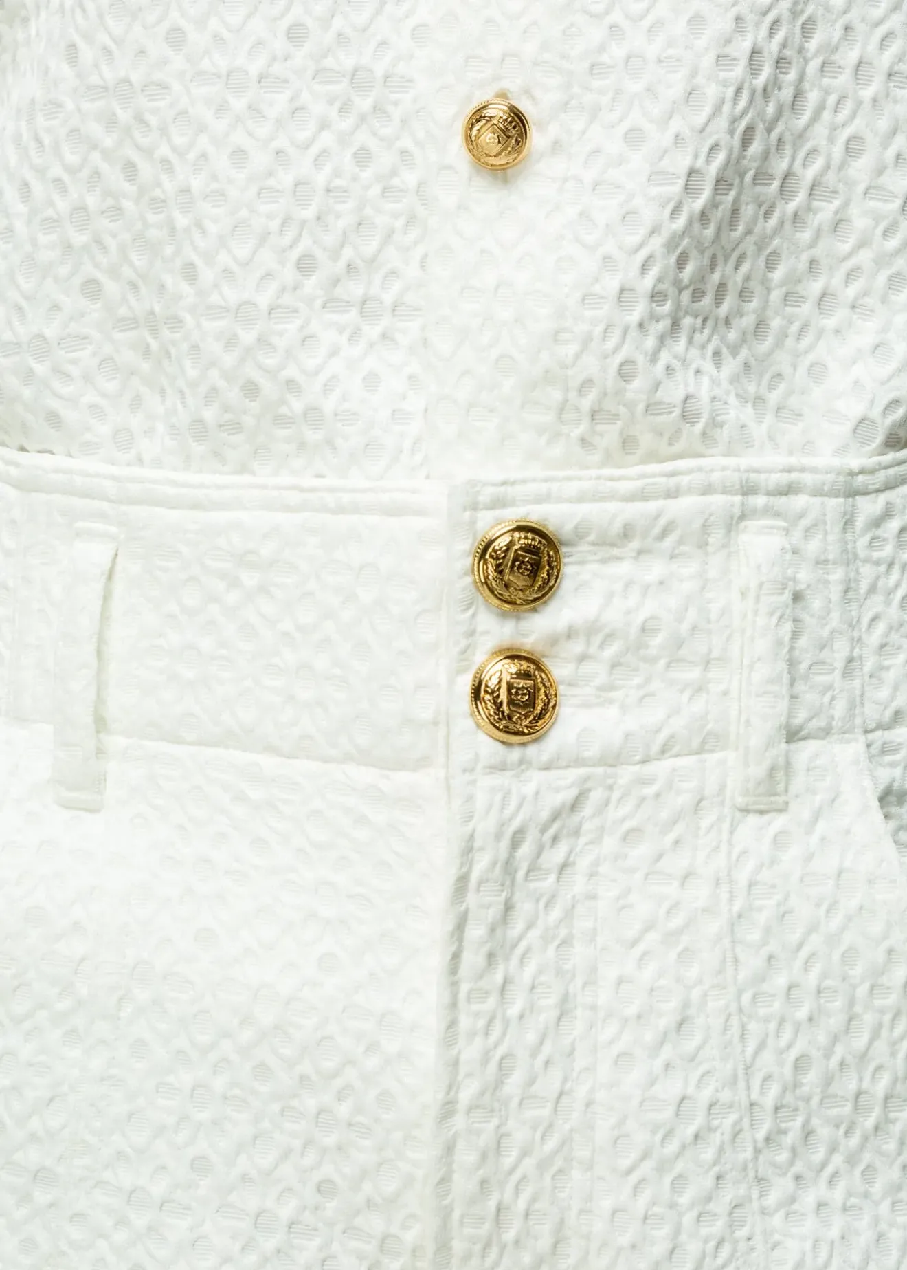Vanilia Jacquard Geweven Broek New White Clearance