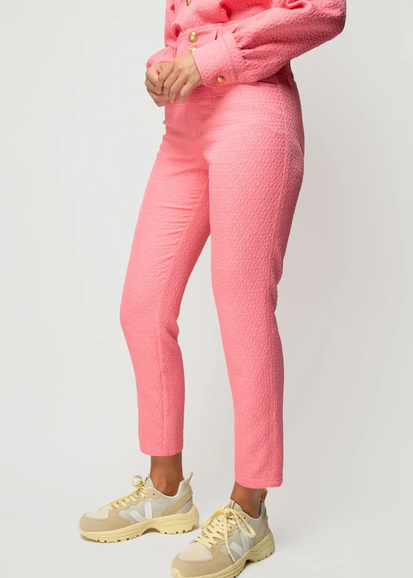Vanilia Jacquard Geweven Broek Chateau Rose Online