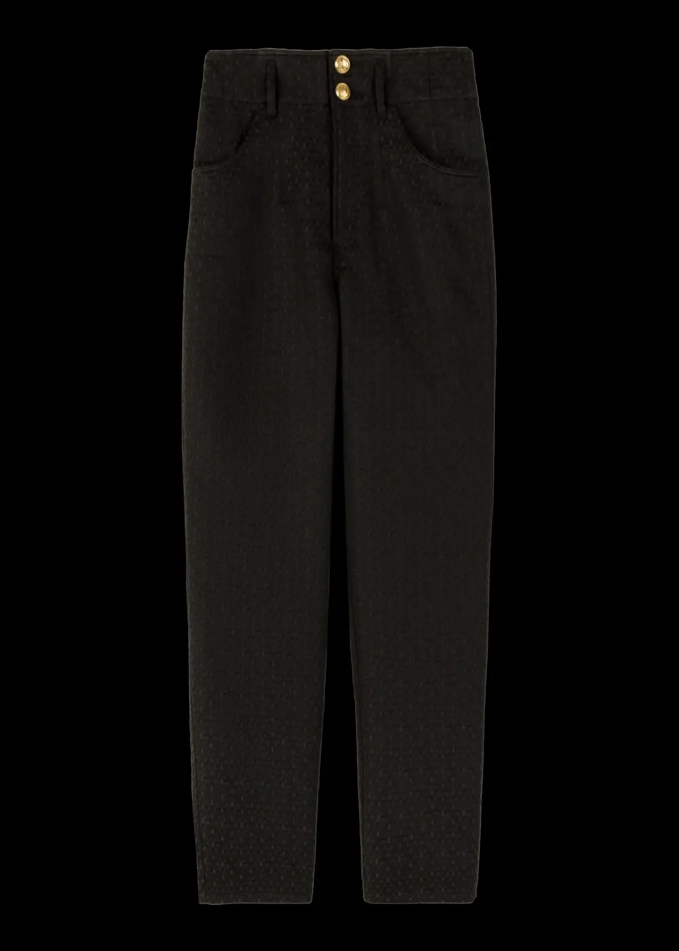 Vanilia Jacquard Geweven Broek Zwart Discount