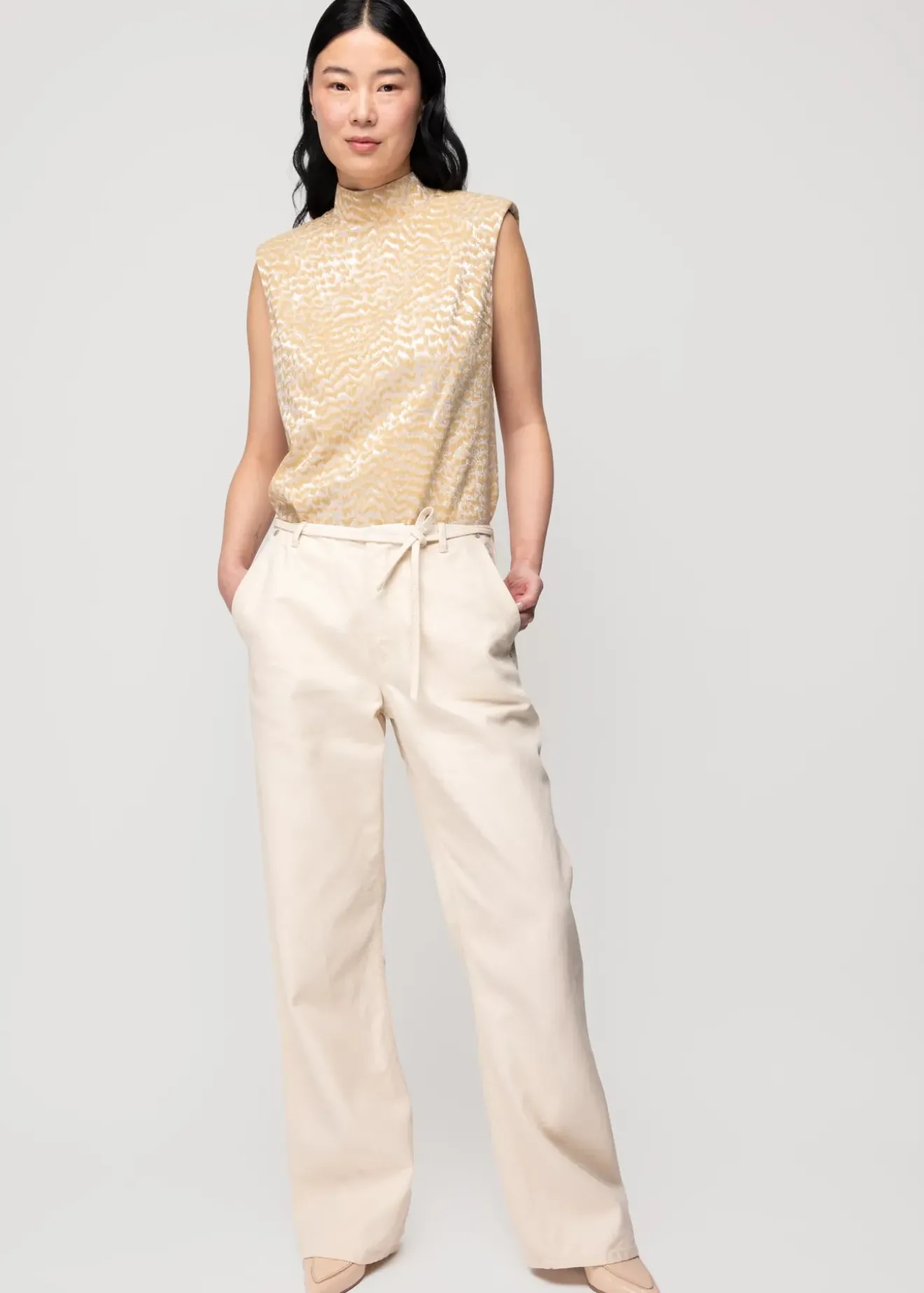 Vanilia Jacquard Viscose Top New Wheat Outlet