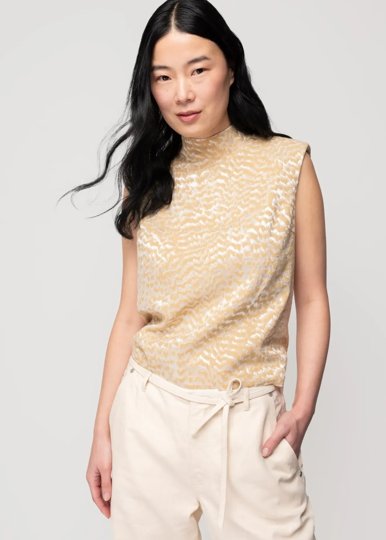 Vanilia Jacquard Viscose Top New Wheat Outlet
