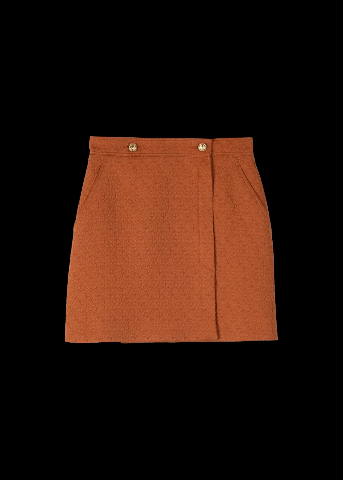 Vanilia Jacquard Wikkelrok Leather Brown Best