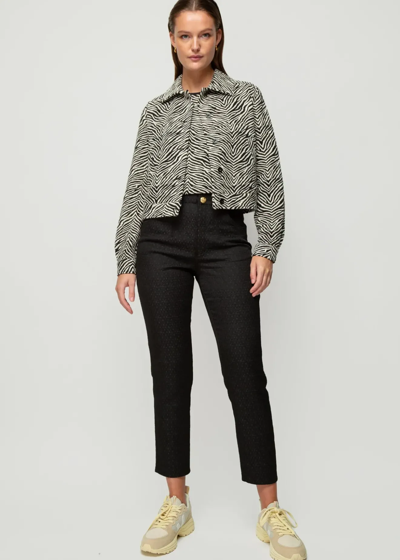 Vanilia Jacquard Zebra Jasje Black/Ecru Fashion