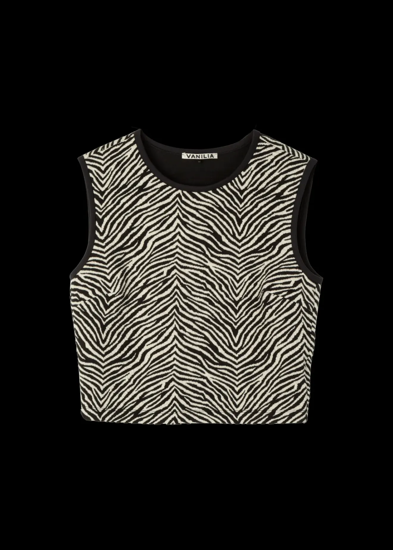Vanilia Jacquard Zebra Top Black/Ecru Best