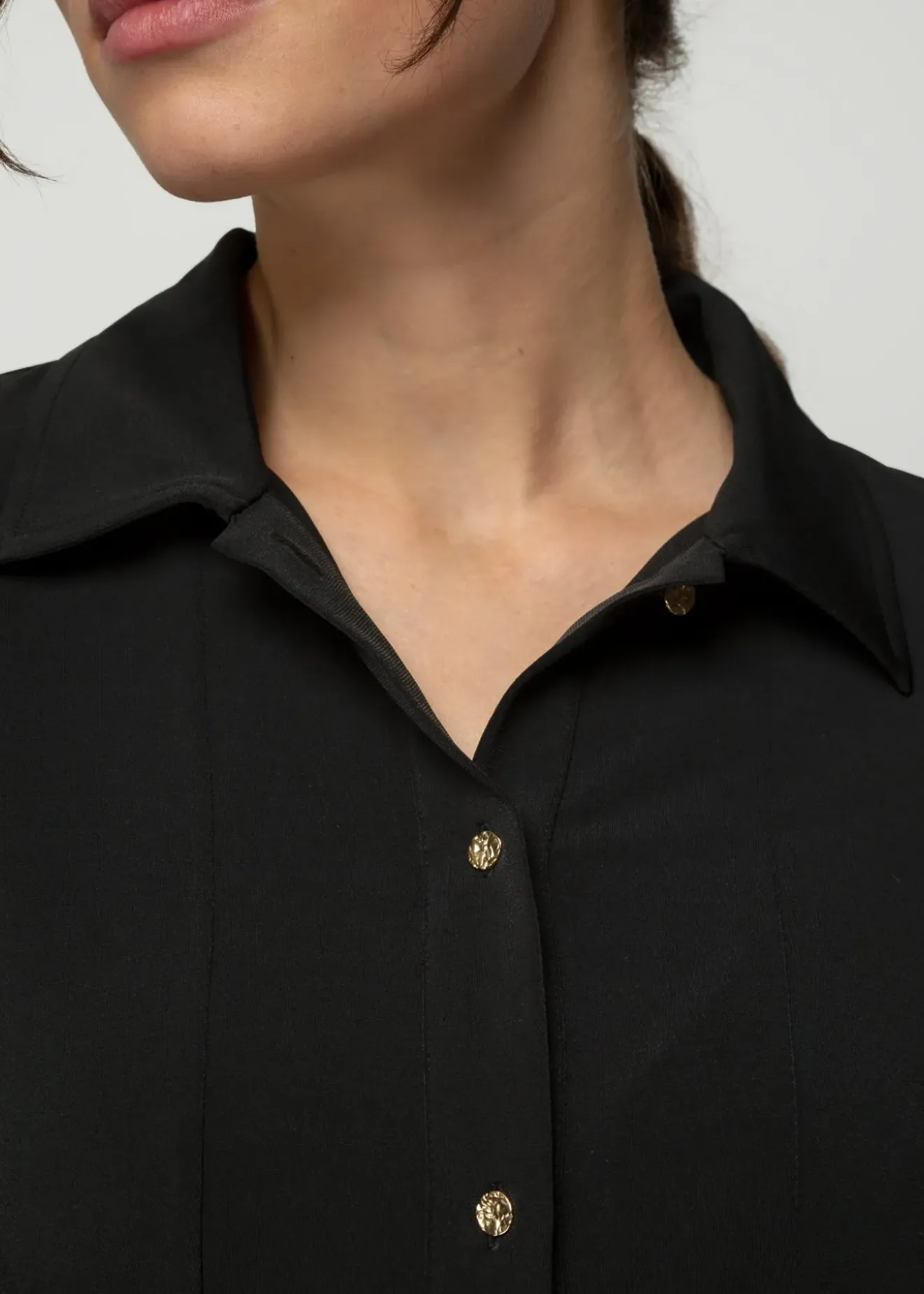 Vanilia Jumpsuit Met Gouden Knopen Zwart Clearance