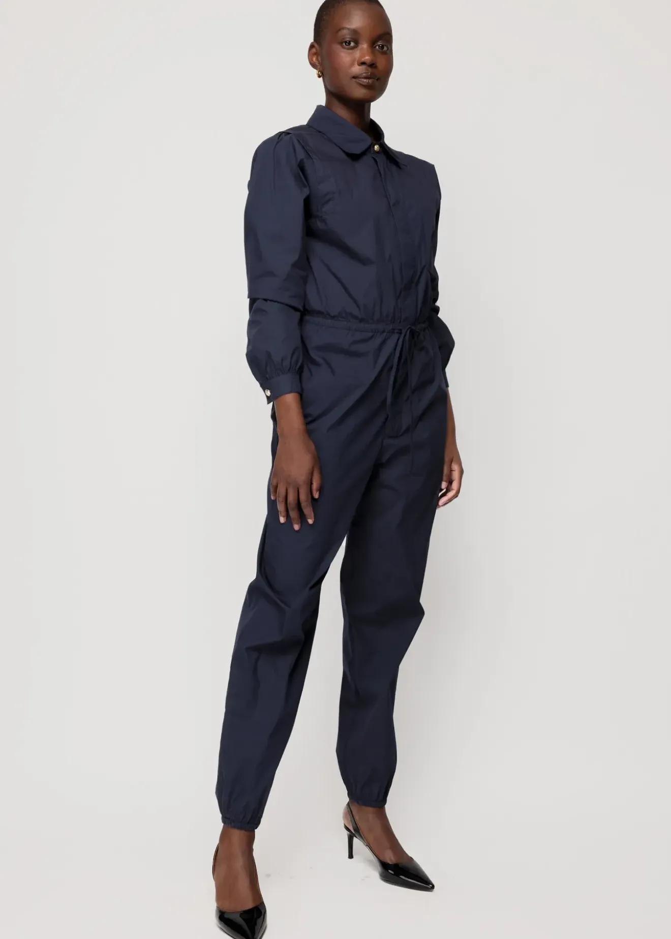 Vanilia Katoenen Jumpsuit Dark Navy Outlet