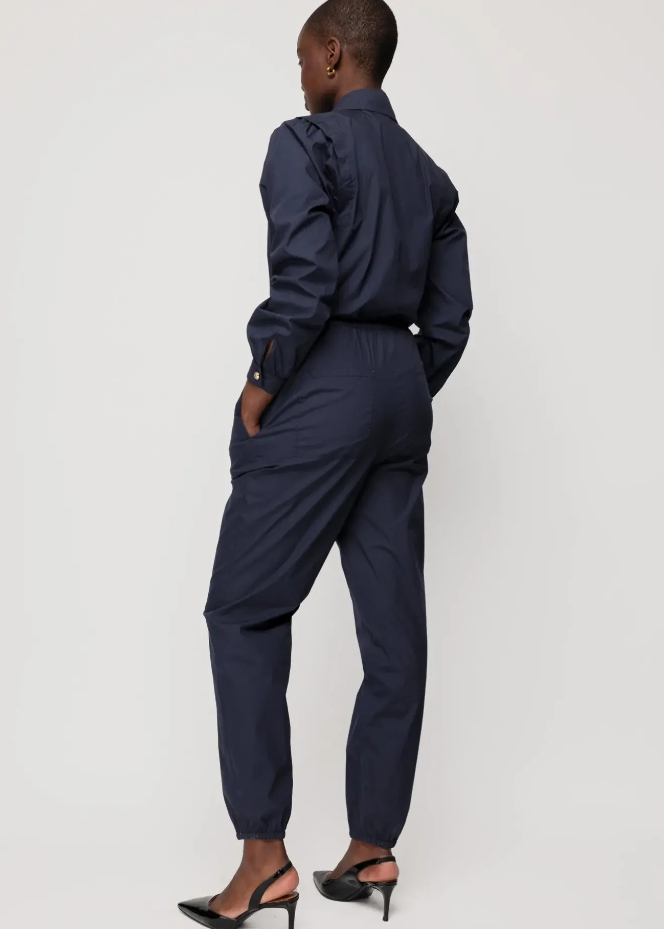Vanilia Katoenen Jumpsuit Dark Navy Outlet
