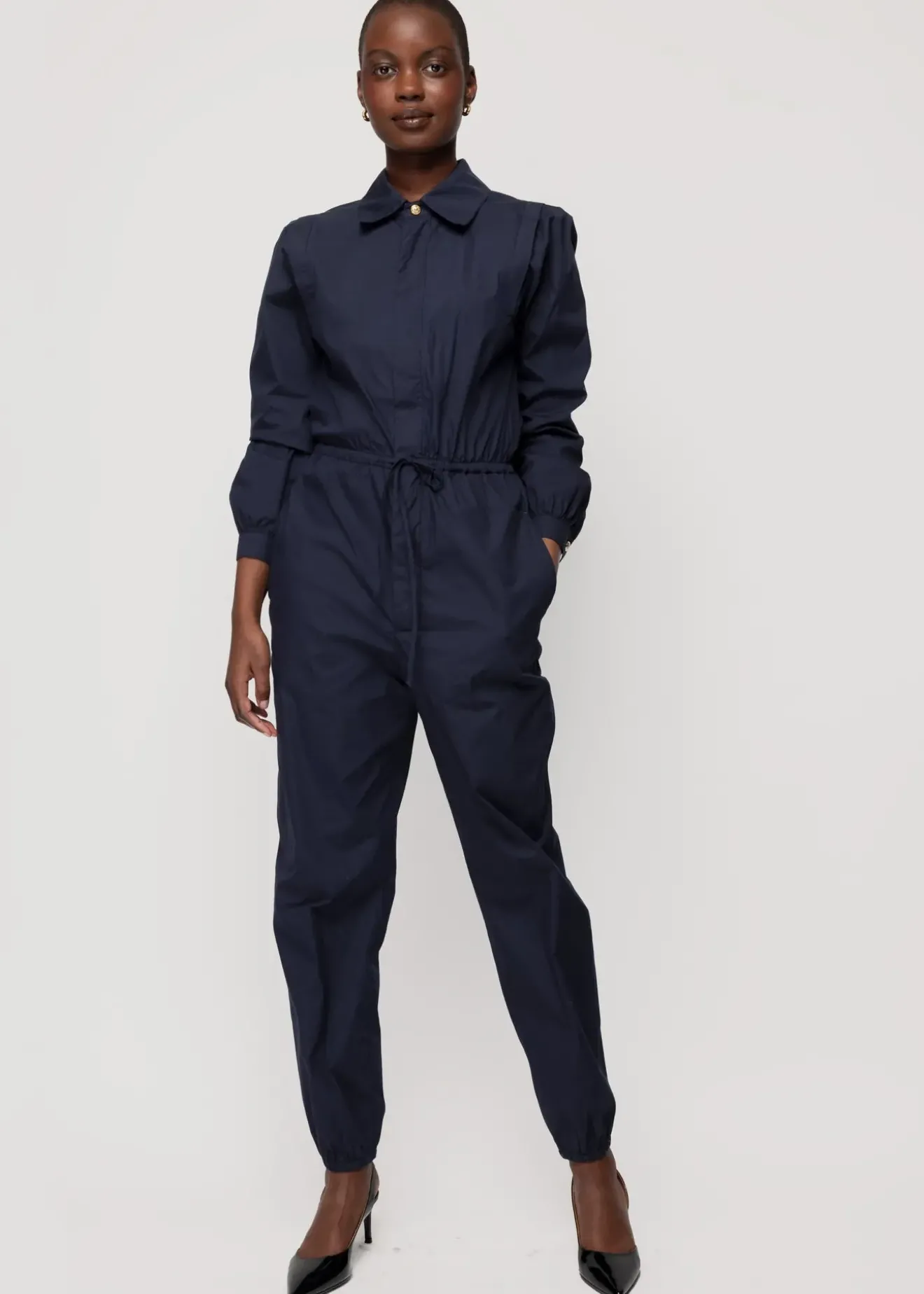 Vanilia Katoenen Jumpsuit Dark Navy Outlet